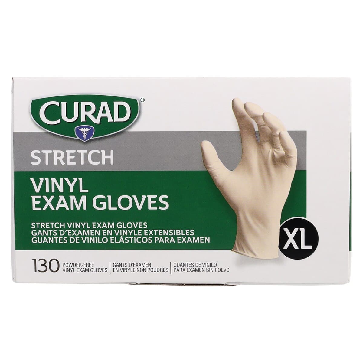 Curad Stretch Powder Free Vinyl Exam Gloves, X-Large, Cream, Non-Sterile, 150/Box, CUR9227 thumbnail 3