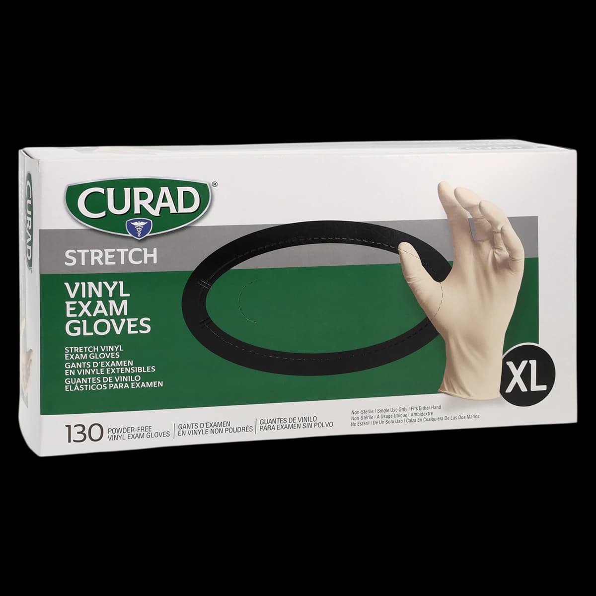 Curad Stretch Powder Free Vinyl Exam Gloves, X-Large, Cream, Non-Sterile, 150/Box, CUR9227 - Medline - Curad Stretch Powder Free Vinyl Exam Gloves - Image 1