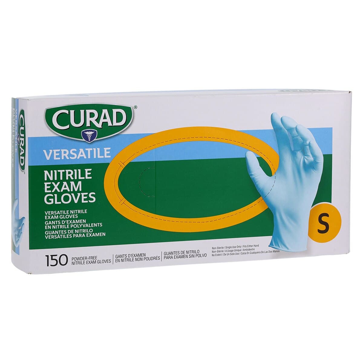 Curad PF Nitrile Examination Gloves, Powder Free, Non-Sterile, Small, Blue thumbnail 4