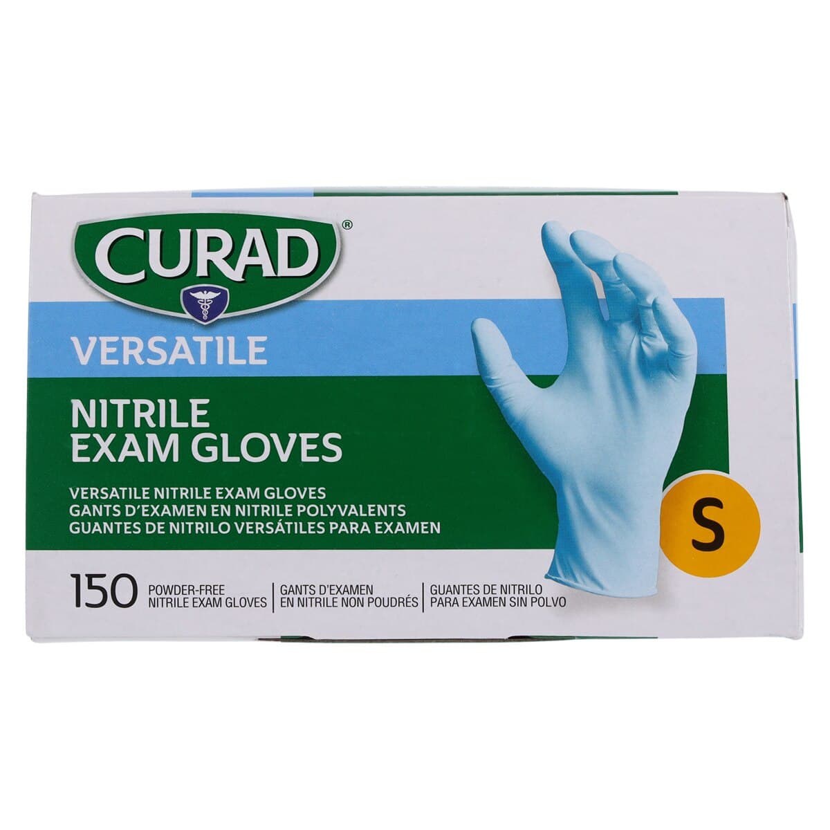 Curad PF Nitrile Examination Gloves, Powder Free, Non-Sterile, Small, Blue thumbnail 5