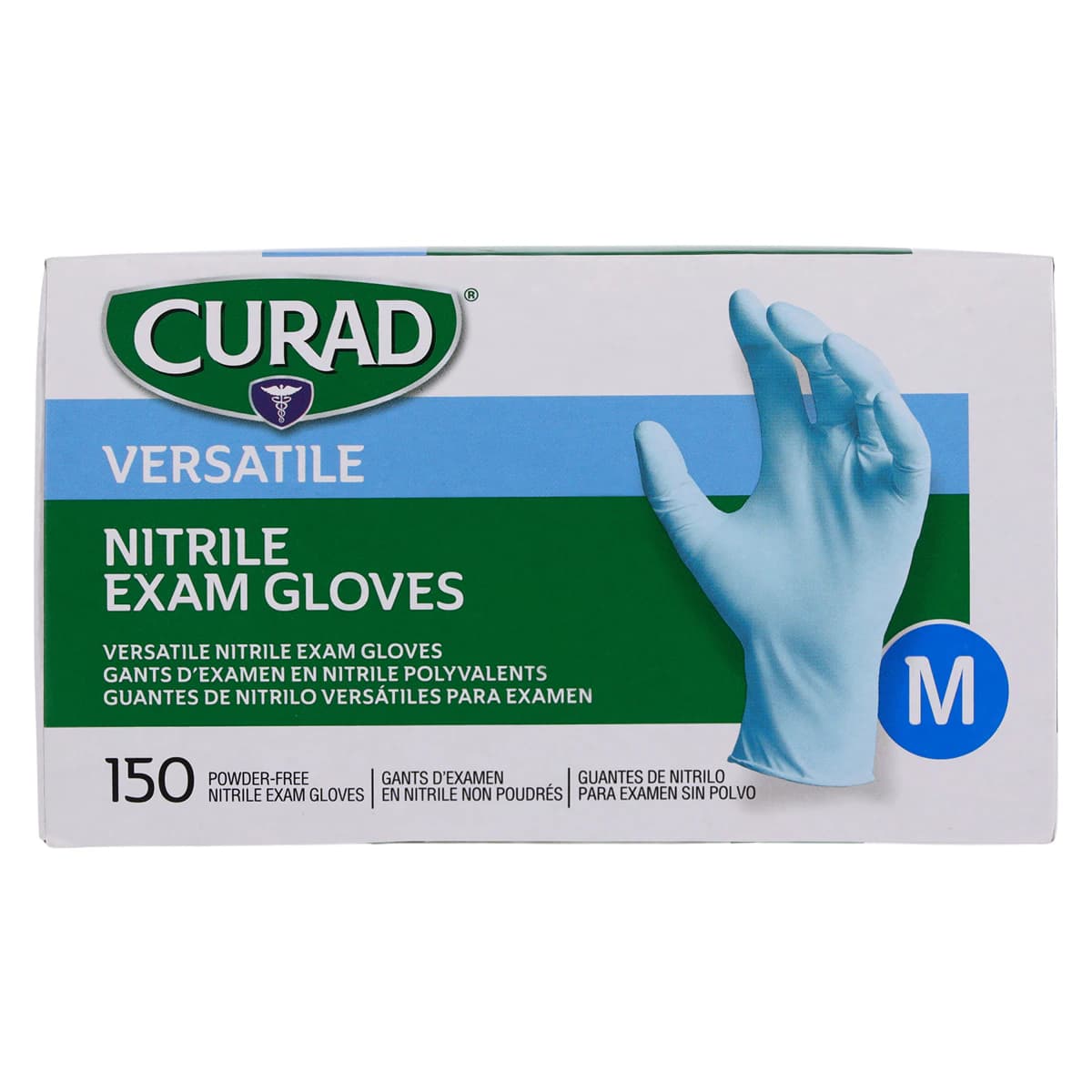 Curad PF Nitrile Examination Gloves, Powder Free, Non-Sterile, Medium, Blue thumbnail 5