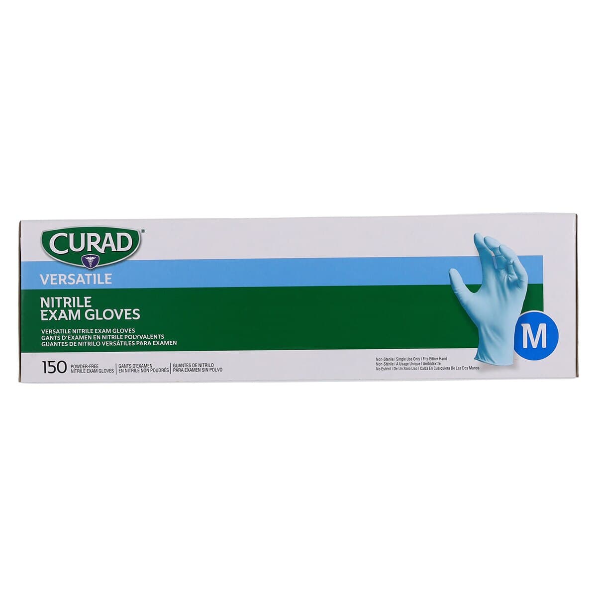 Curad PF Nitrile Examination Gloves, Powder Free, Non-Sterile, Medium, Blue thumbnail 7