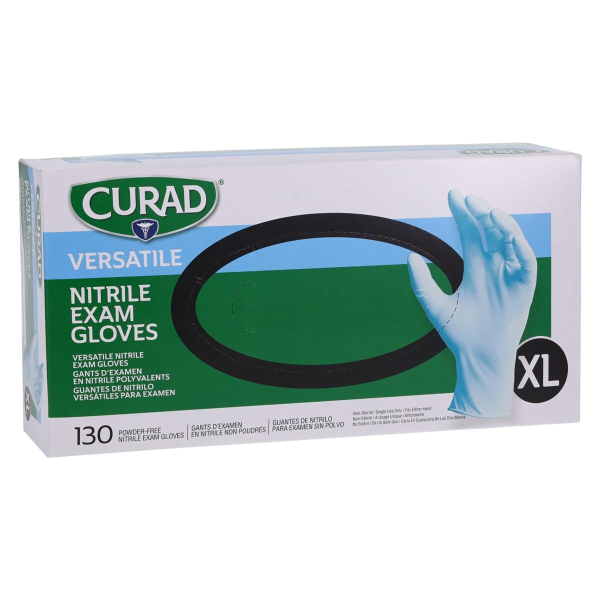 Curad PF Nitrile Examination Gloves, Powder Free, Non-Sterile, X-Large, Blue, Chemo Tested thumbnail 4