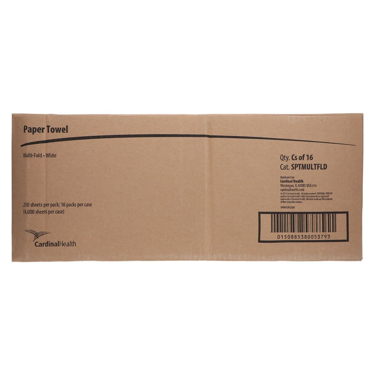 Cardinal Paper Towel Stand Multifold, Disposable, 100% Recycled Fiber, 1-Ply, 9.2 in x 9.4 in, White, 250 Sheets thumbnail 3