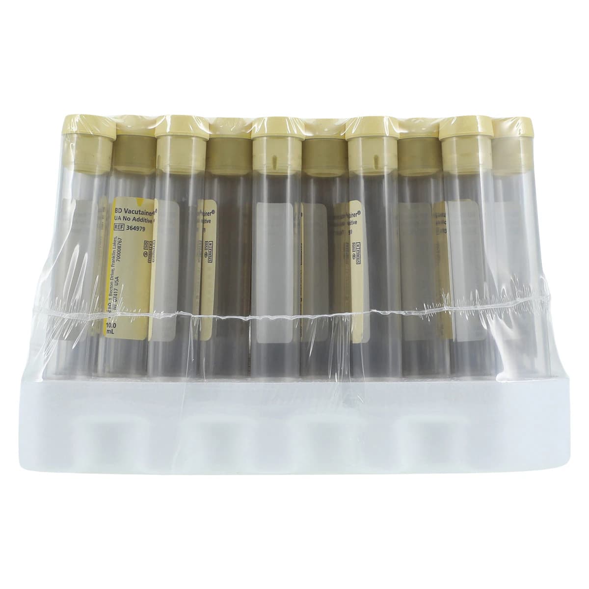 Becton-Dickinson Vacutainer Plastic Urine Collection Tube, 10mL, Yellow, Sterile, Round Bottom, 16x100mm, Conventional Closure, 100/Box thumbnail 3