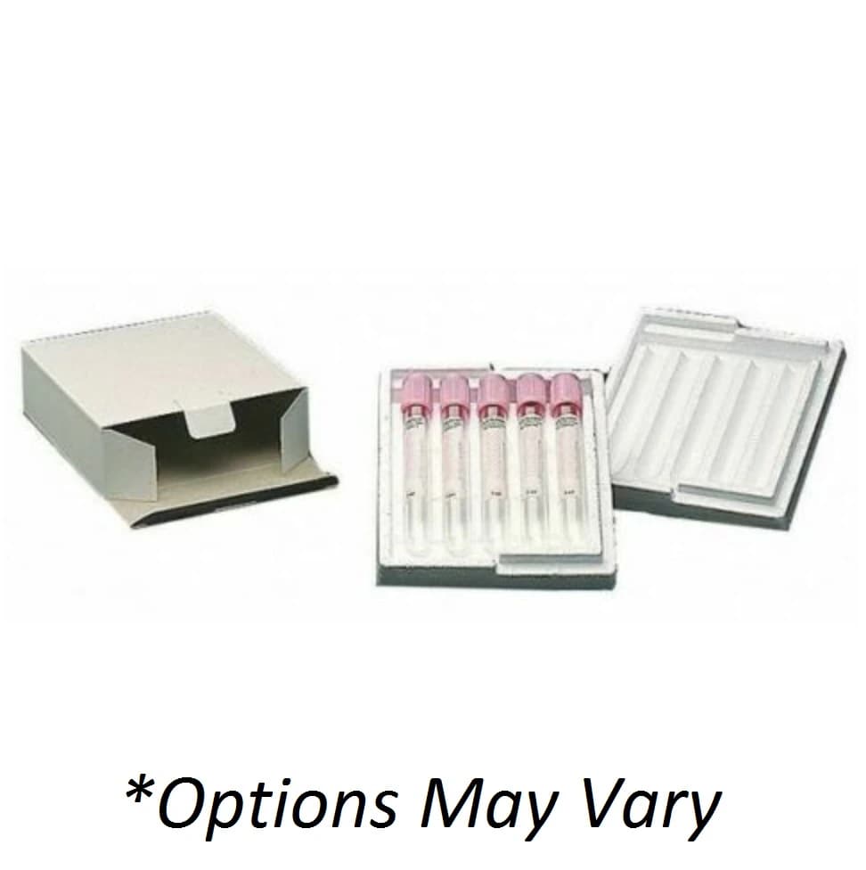 ThermoSafe EPS Foam Specimen Mailer Insert, 5 Tube Clamshell, 105x13mm, 150/Case - Mailer Specimen Insert PS - Image 1