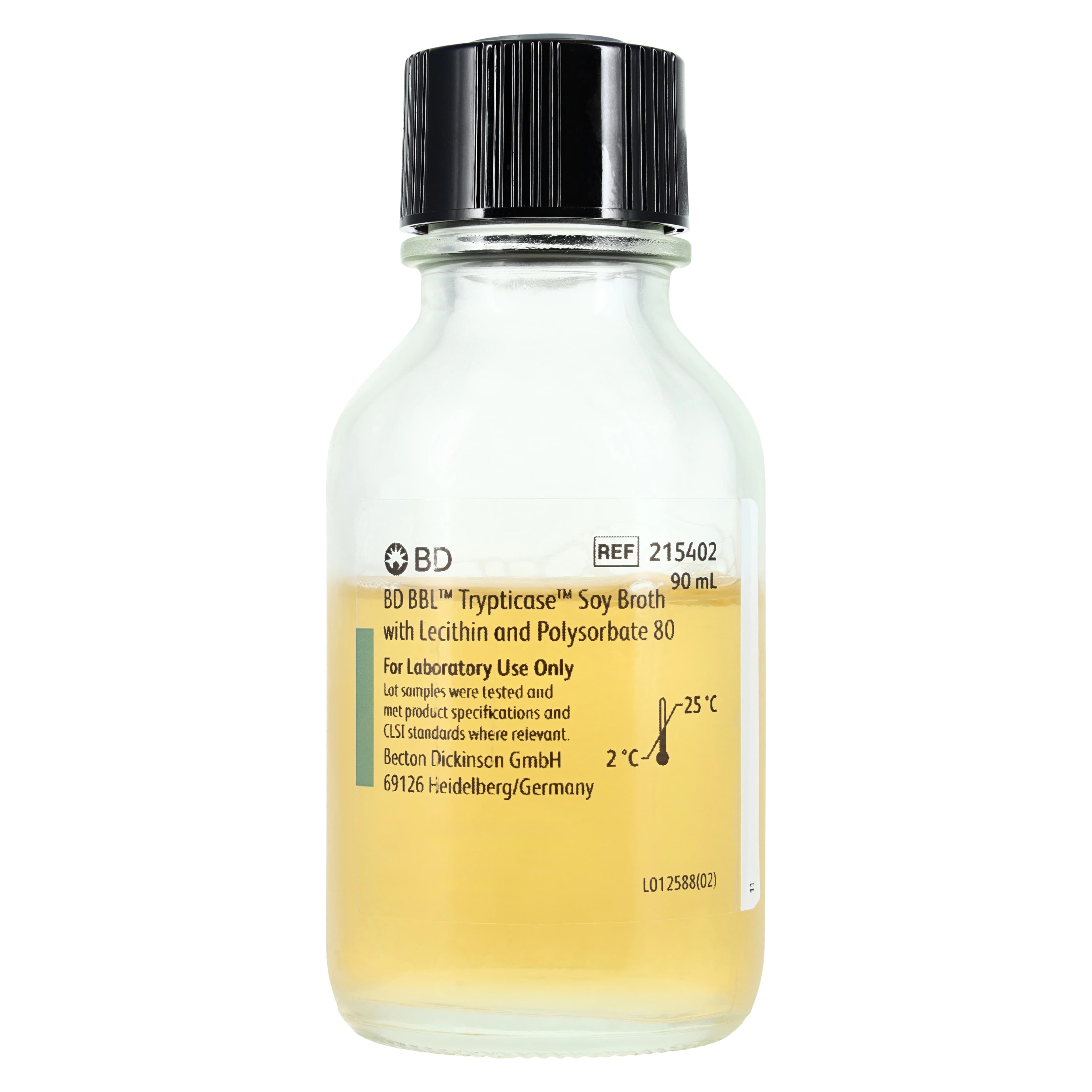 BD BBL TSB with Lecithin and Polysorbate 80 Culture Medium, 90 mL, 10/Package - TSB Lecithin Poly 80 90ml - Image 1