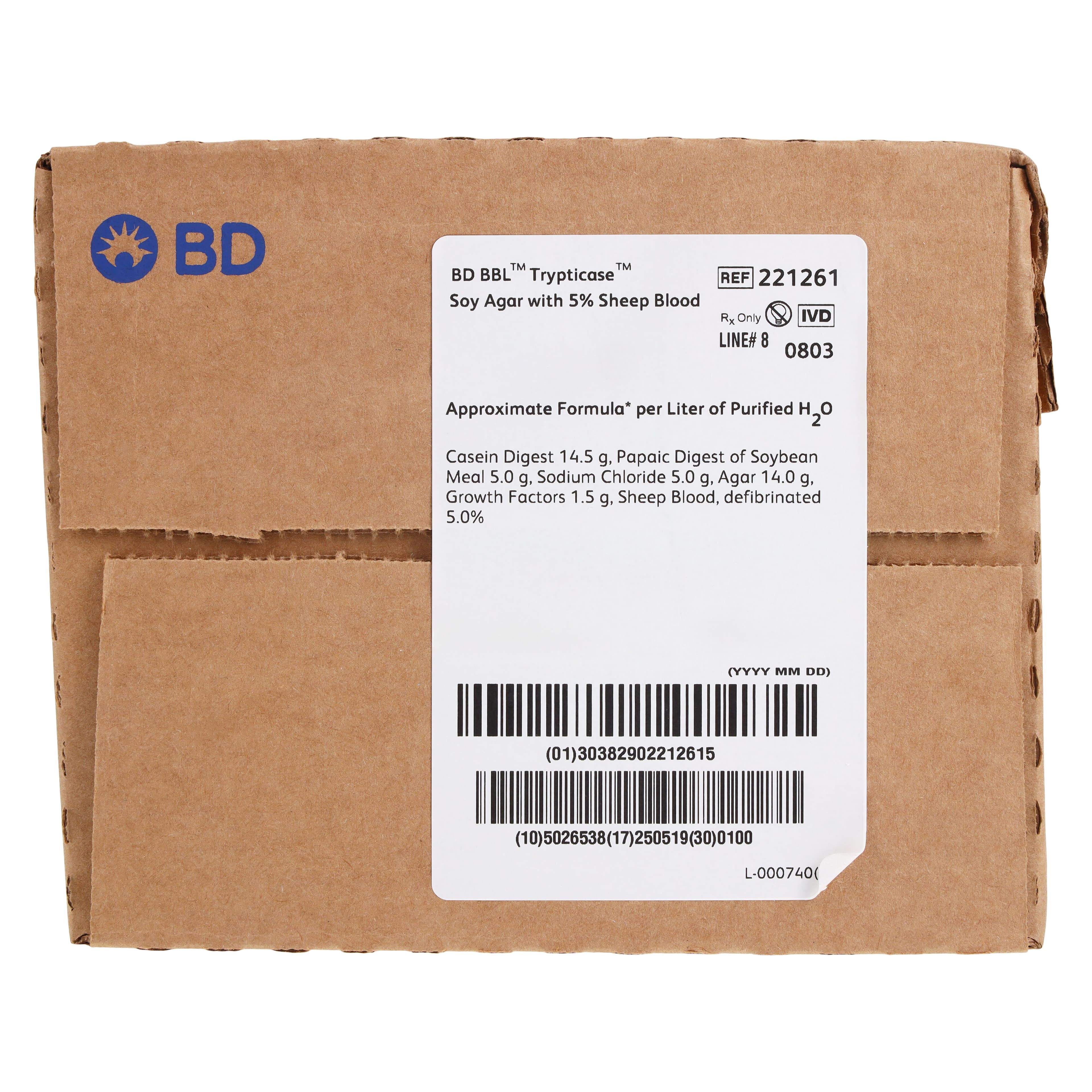 BBL Trypticase Soy Agar II Plate, TSA II, 10x10/Box thumbnail 4
