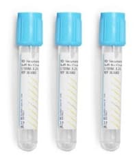 BD Vacutainer Blood Collection Tube, Light Blue, 2.7 mL, 100/Box - MED FL CAN Tube BC Vctnr Plstc - Image 1
