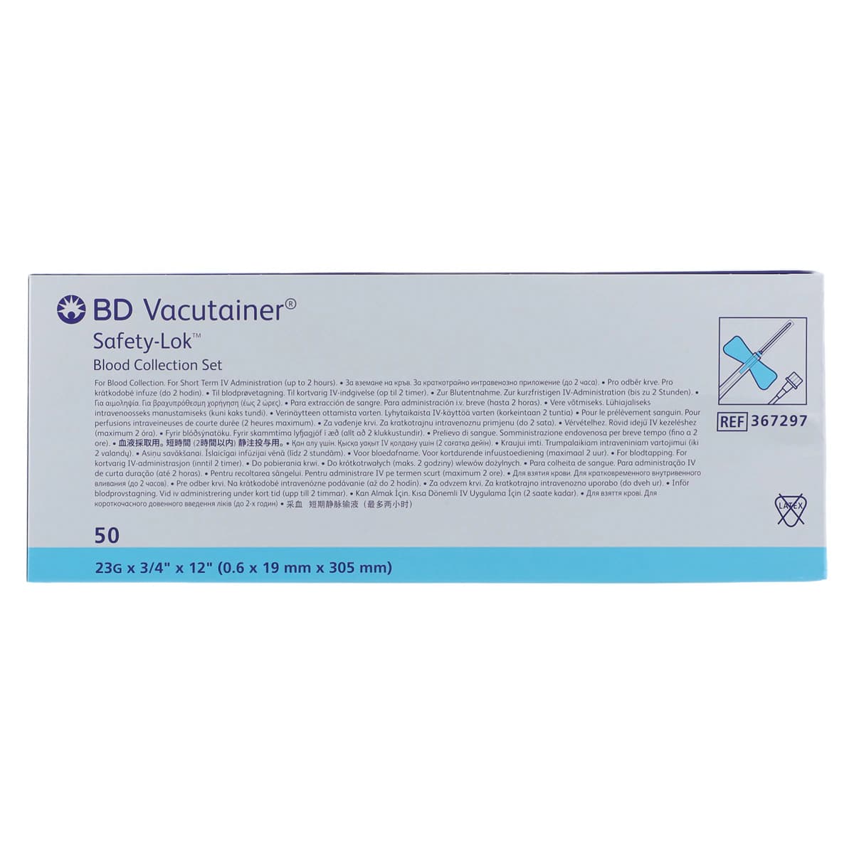 Becton-Dickinson VACUTAINER SAFETYLOK Blood Collection Set, 23G x 3/4" Winged, Safety-Lok, Latex-Free, 50/Box thumbnail 4