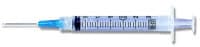 BD 3mL Syringe with Luer-Lok Tip and 25G x 1" Needle, Sterile, 8/Cs, 309581 - Bd Syringe/ Needle Combo 3Ml Luer-Lok Tip, 25G 8/Cs, 309581 - Image 1