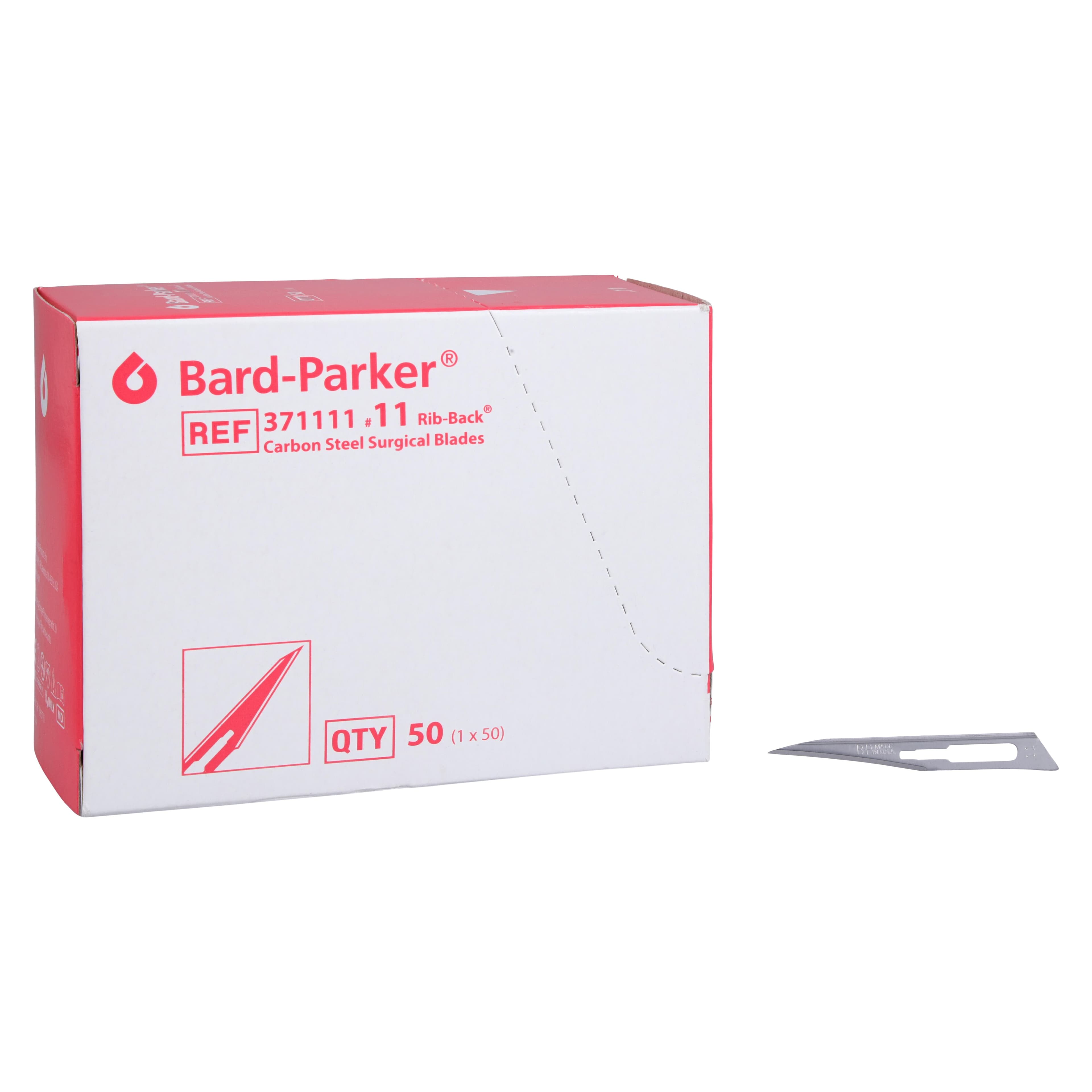 Bard Parker Carbon Steel Surgical Blade, Size #11, Sterile, 1/Pkg thumbnail 2
