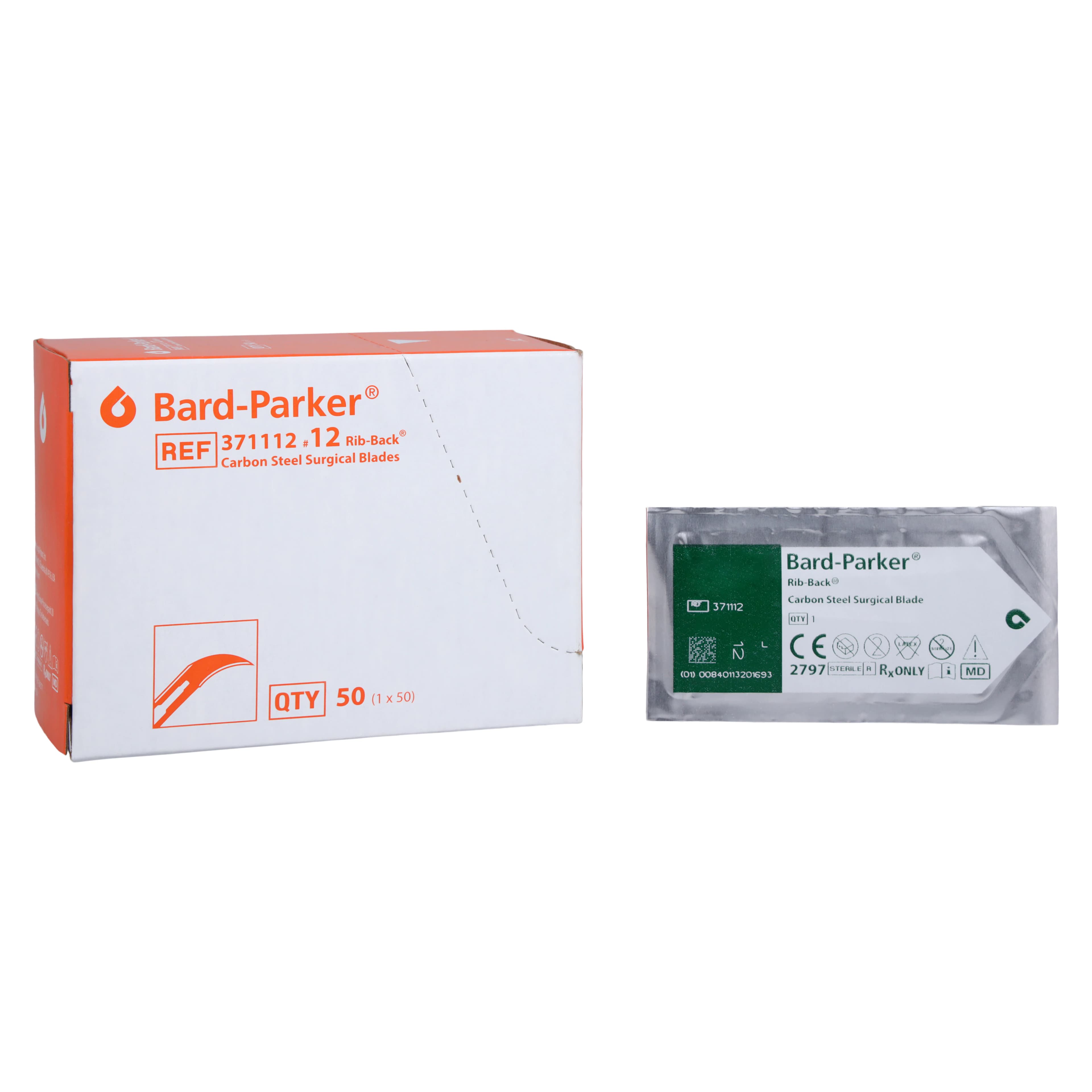 Bard-Parker Carbon Steel Sterile Surgical Blade #12, Individually Packaged, 1/Pkg - Carbon Surgical Blades, Handles and Scalpels - Size # 12, 1/Pkg - Image 1