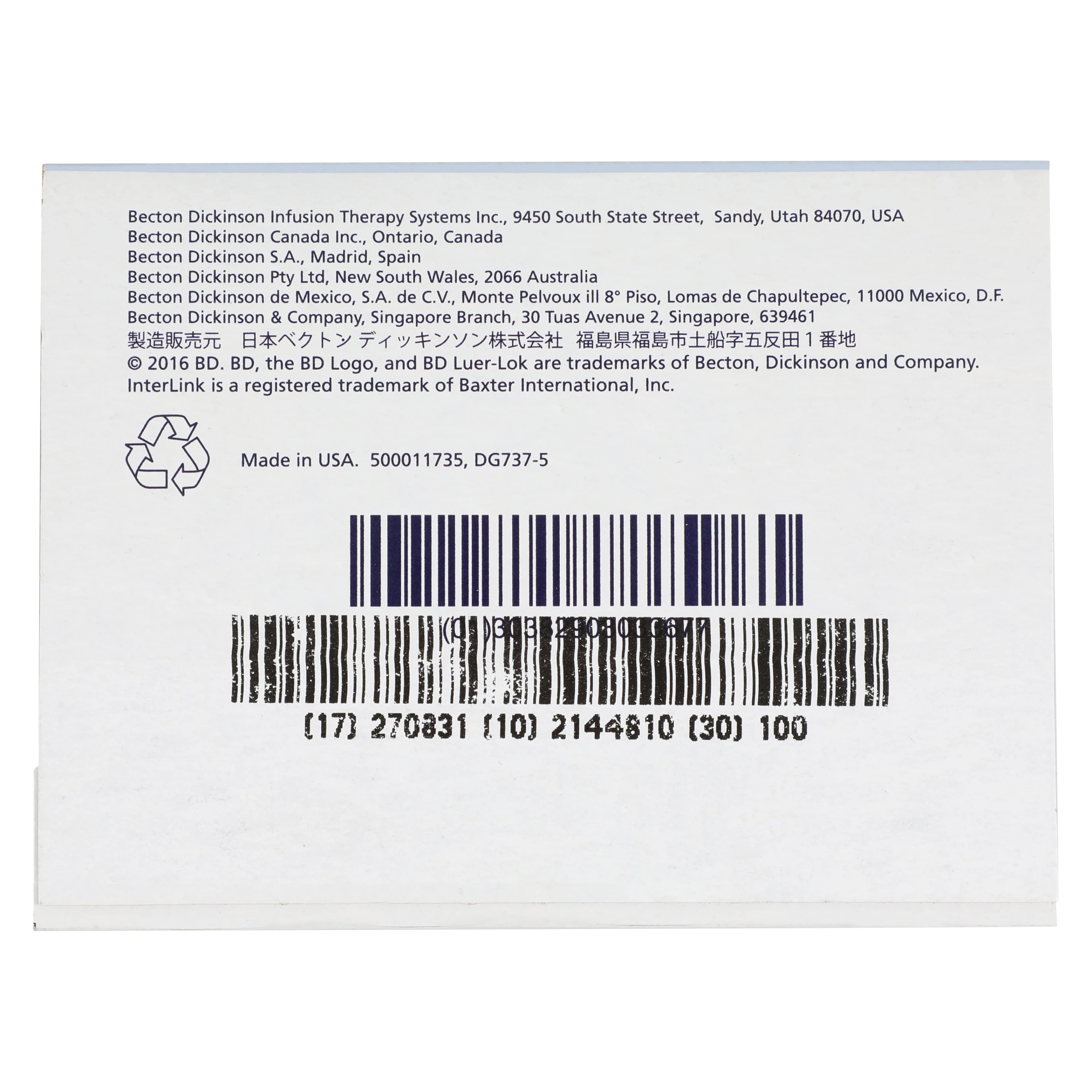 Becton-Dickinson Interlink Vial Access Cannula, Clear, Disposable, 100/Box thumbnail 5