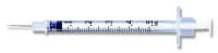 Becton-Dickinson Tuberculin Syringe with Needle, 0.5cc, 27G x 1/2", 1/100 Graduations, Gray, Conventional, 100/Box - Syringe w/Needle TB 1/2cc - Image 1