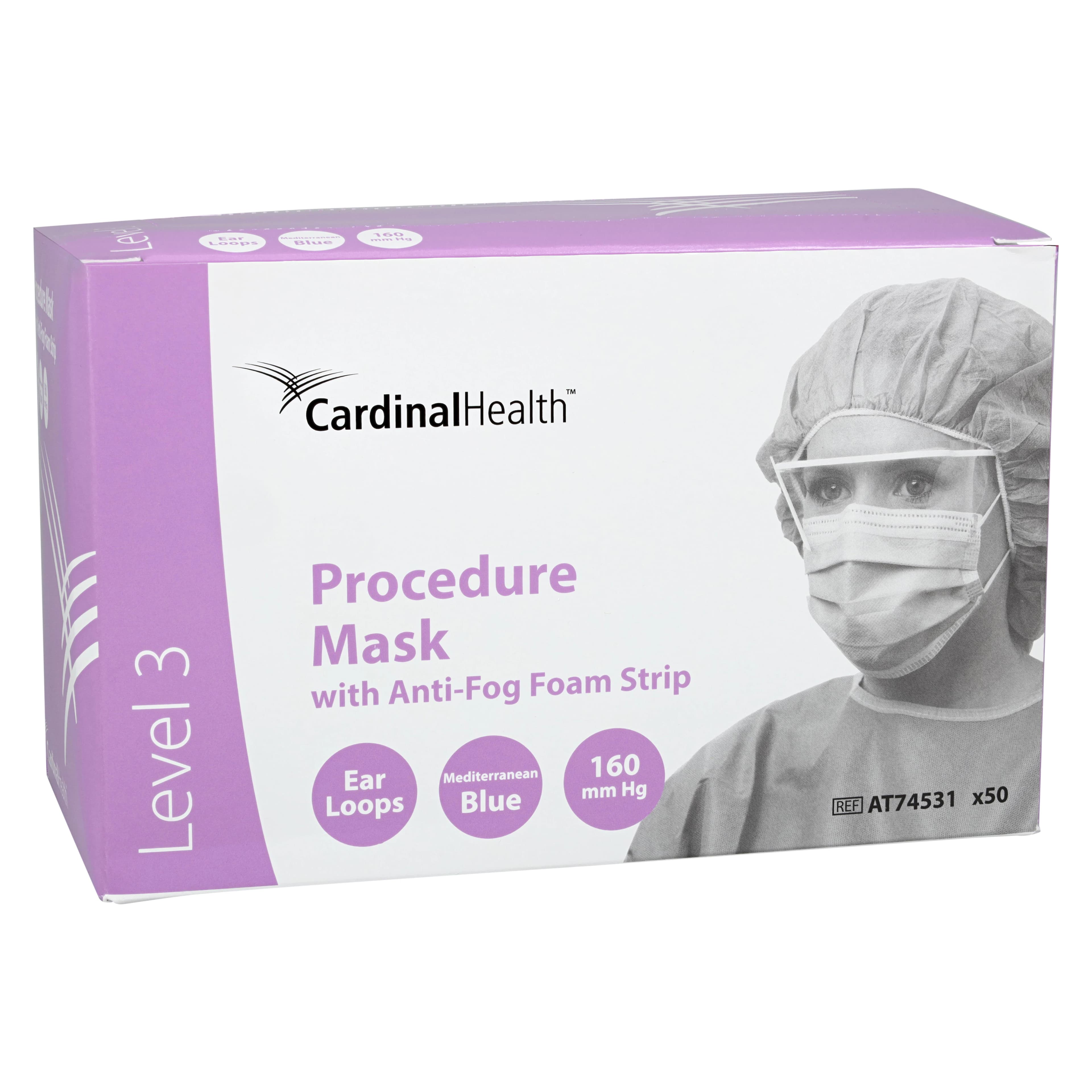 Securgard Earloop Mask L3, ASTM Level 3, Fog-Free Foam, Blue, Disposable, 50/Box thumbnail 4