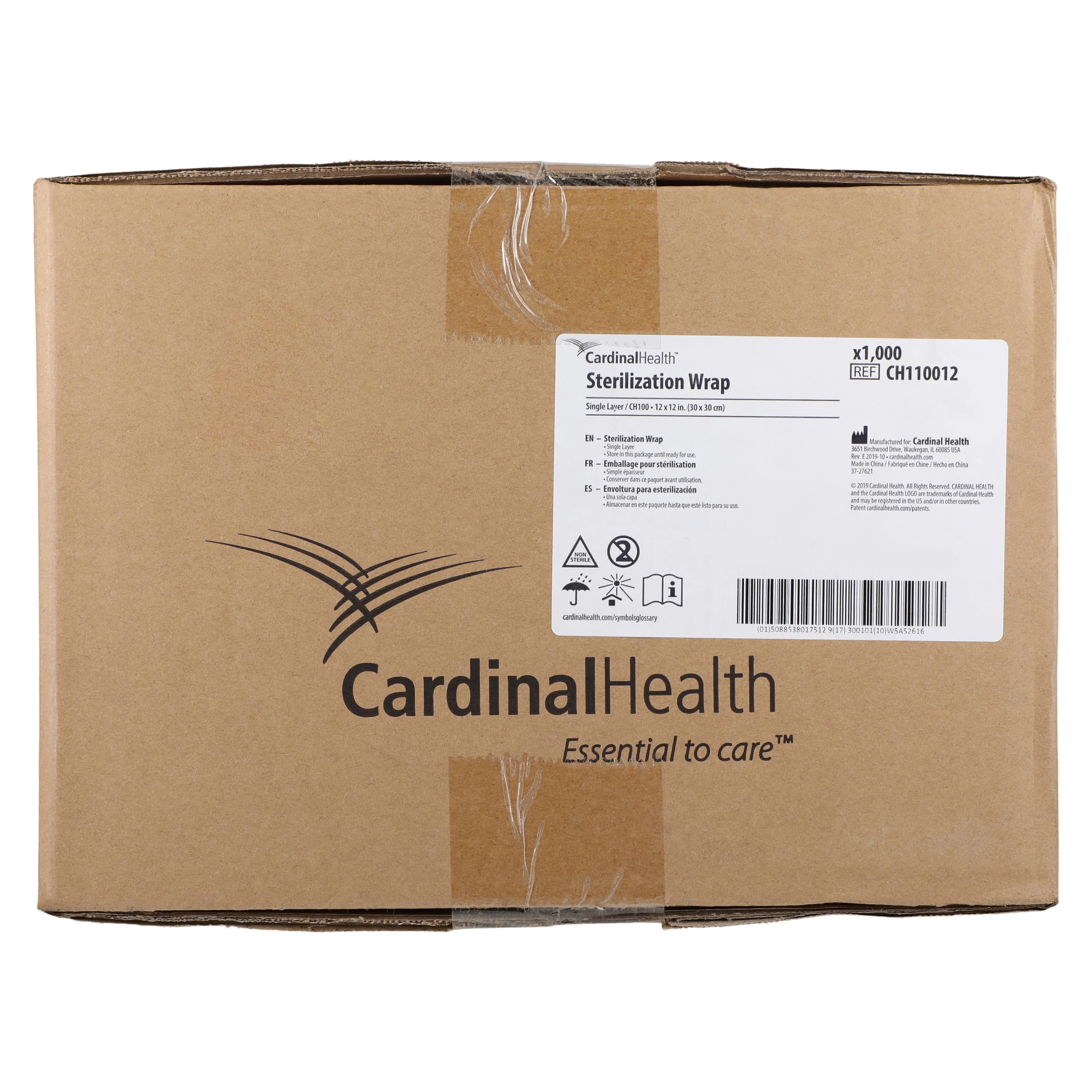 Cardinal Sterilization Wrap, Single Layer, 12x12", 1000/Case thumbnail 5