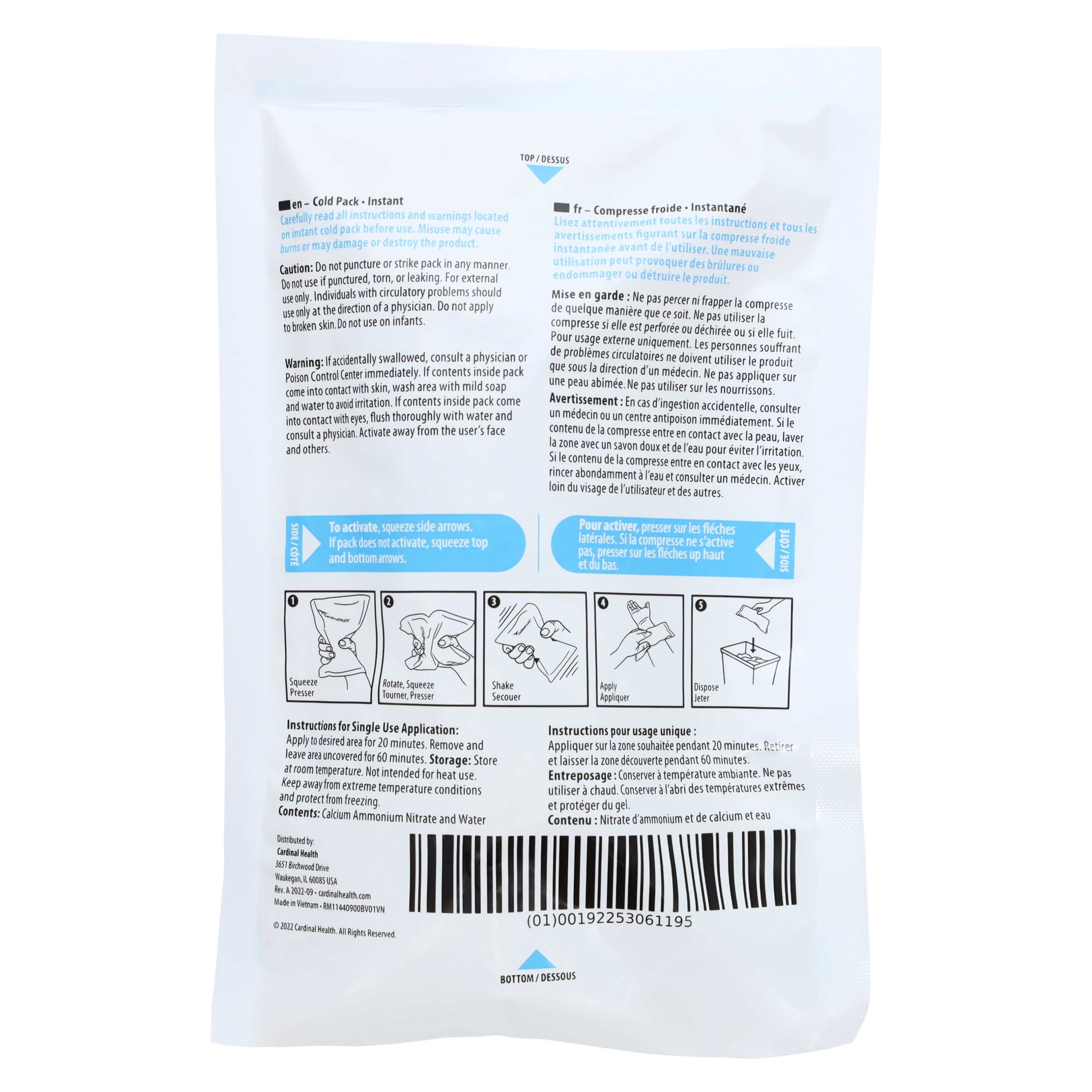 Cardinal Health Instant Cold Pack, Large, 6" x 9", 16/Case, 11440-900 thumbnail 3