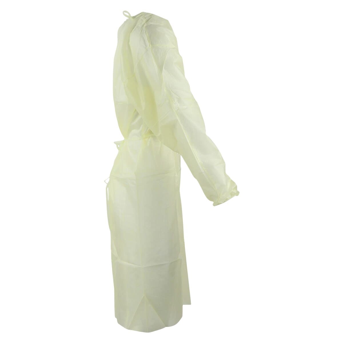 Cardinal Isolation Gown, 3-Layer SMS, Yellow, Universal Adult Size, 10/Package thumbnail 2