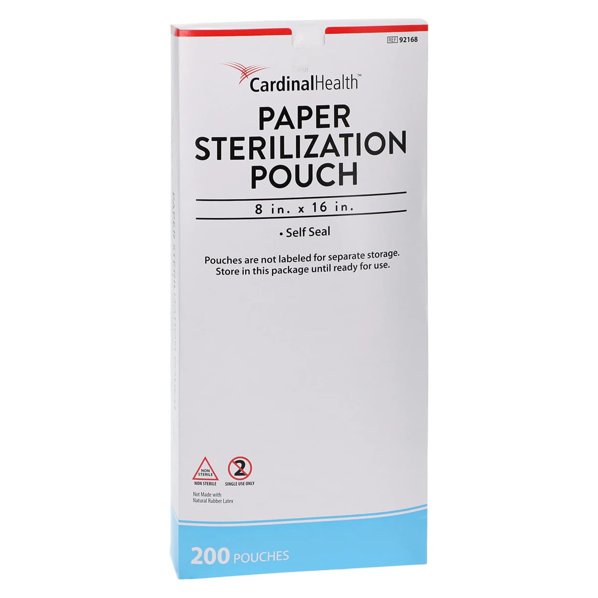 Cardinal Pouch Sterilization Self Seal, 8 in x 16 in, Blue/White, 200/Box - Pouch Sterilization Self Seal - Image 1