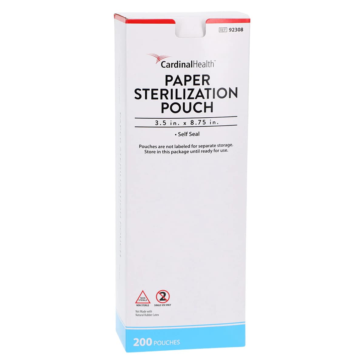 Cardinal Health Self-Seal Sterilization Pouch, 3.5" x 8.75", Blue/White, 200/Box - Pouch Sterilization Self Seal - Image 1