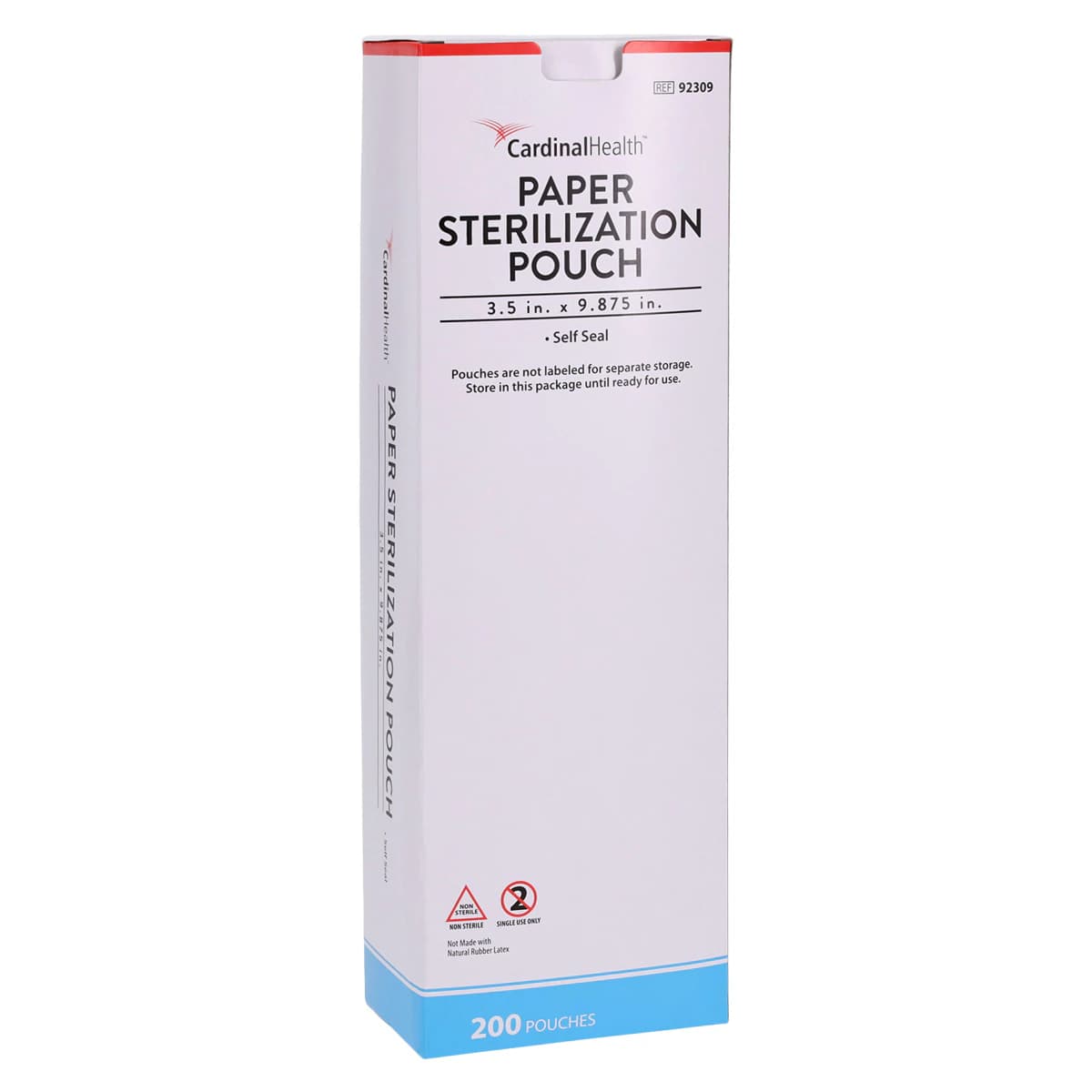 Cardinal Pouch Sterilization Self Seal, 3.5 in x 9.875 in, Blue/White, 200/Box - Pouch Sterilization Self Seal - Image 1