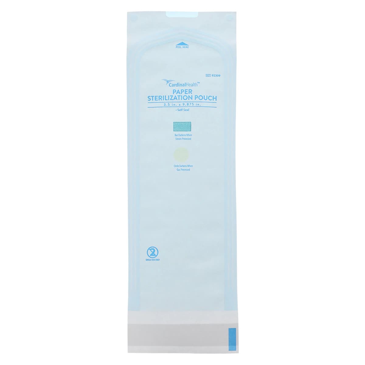 Cardinal Pouch Sterilization Self Seal, 3.5 in x 9.875 in, Blue/White, 200/Box thumbnail 2