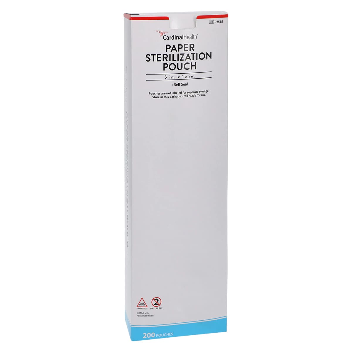 Cardinal Sterilization Pouch, Self-Seal, 5 in x 15 in, Blue/White, 200/Box - Sterilization Pouch 5 in x 15 - Image 1