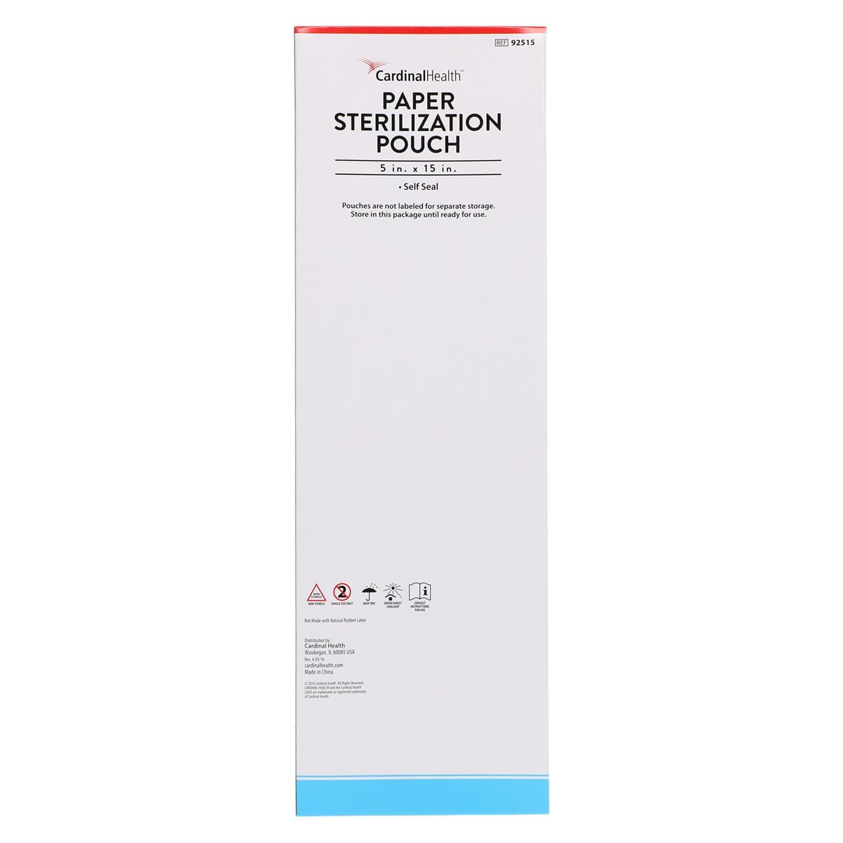 Cardinal Sterilization Pouch, Self-Seal, 5 in x 15 in, Blue/White, 200/Box thumbnail 4