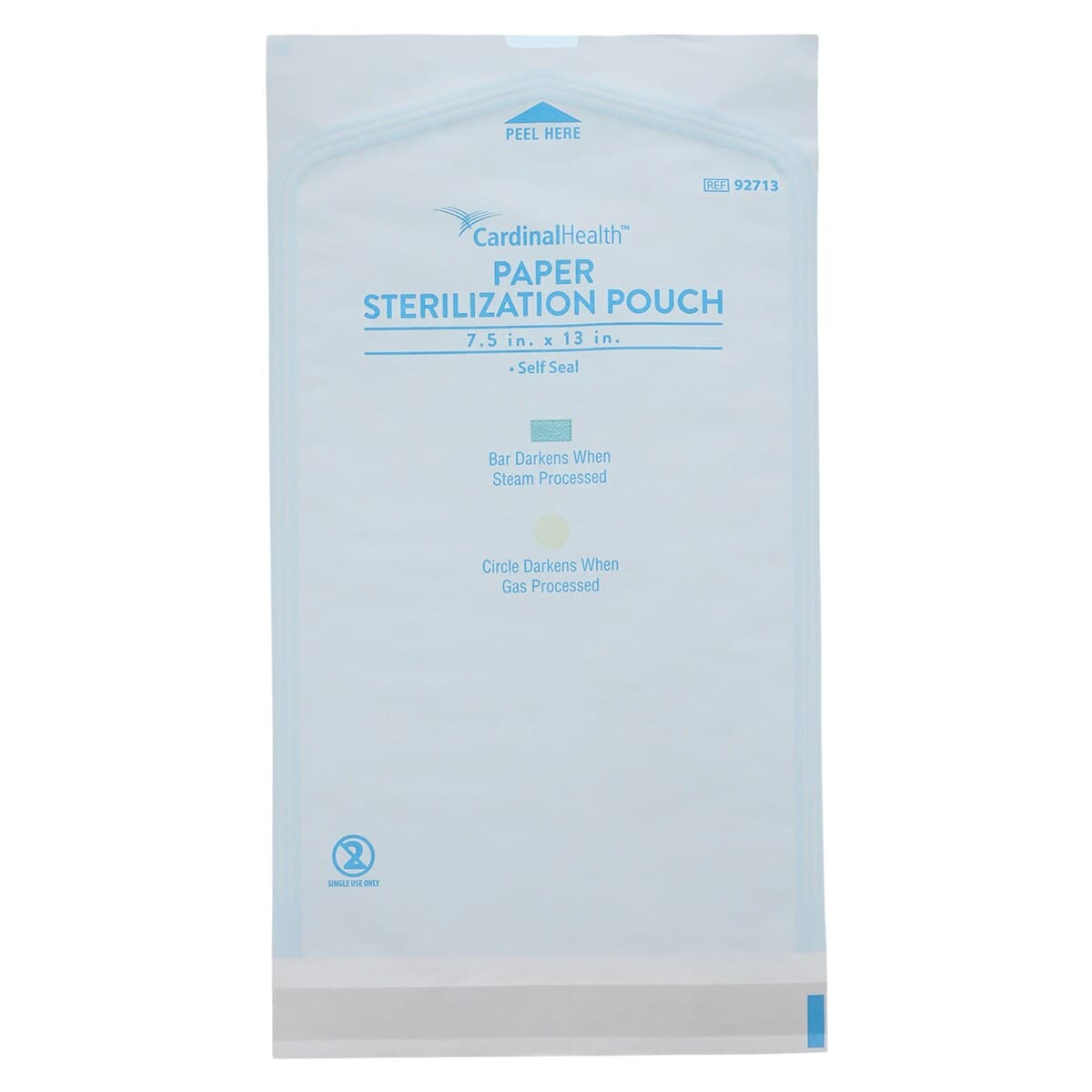 Cardinal Health Self-Seal Sterilization Pouches, 7.5" x 13", Blue/White, 200/Box, 92713 thumbnail 2