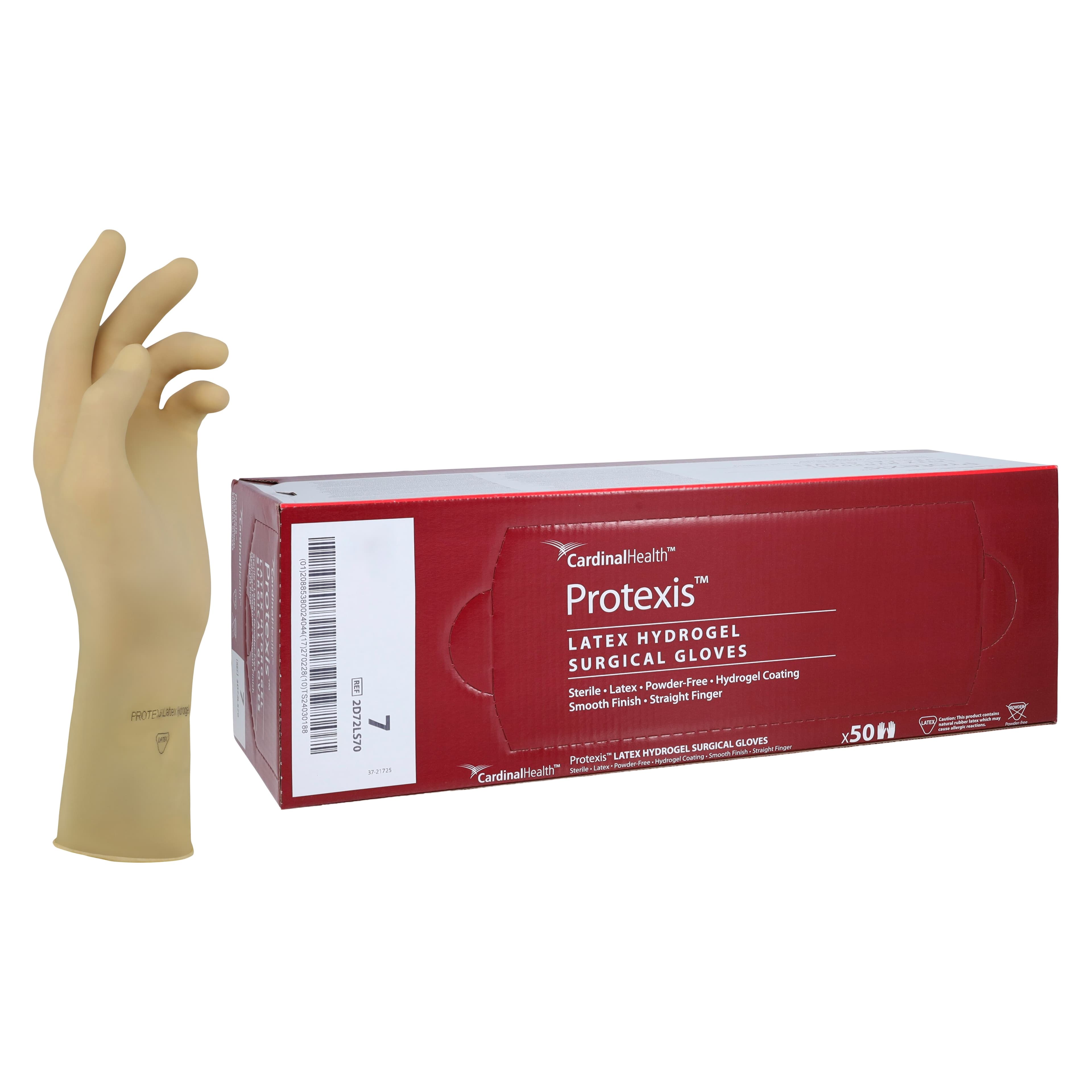 Protexis Hydrogel Latex Surgical Gloves, Powder Free, Size 7, Translucent Yellow, 50/Box thumbnail 2