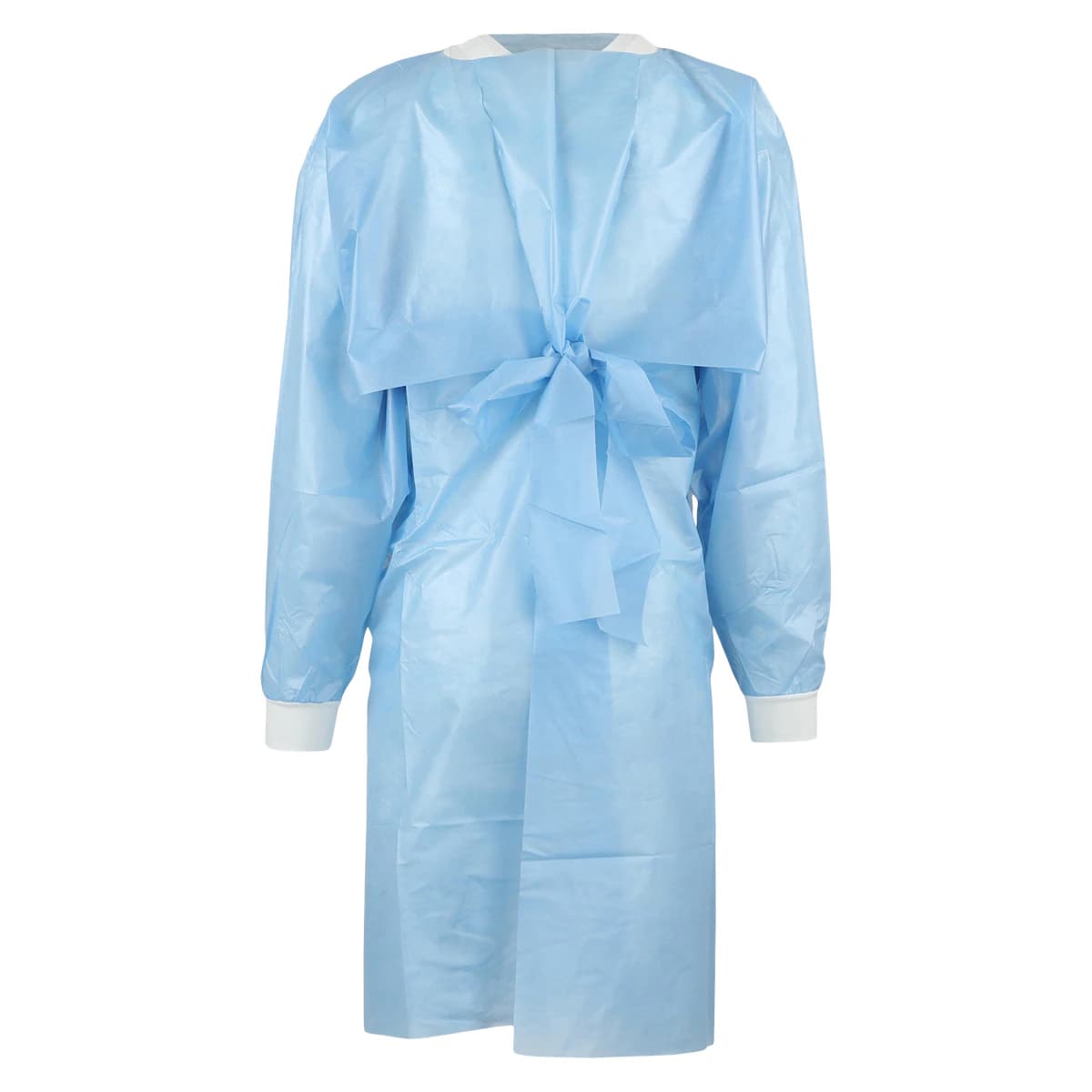 Cardinal Gwn Iso Polycoated Overhead Isolation Gown, AAMI Level 4, Coated Polypropylene, X-Large, Blue, 10/Pk thumbnail 3