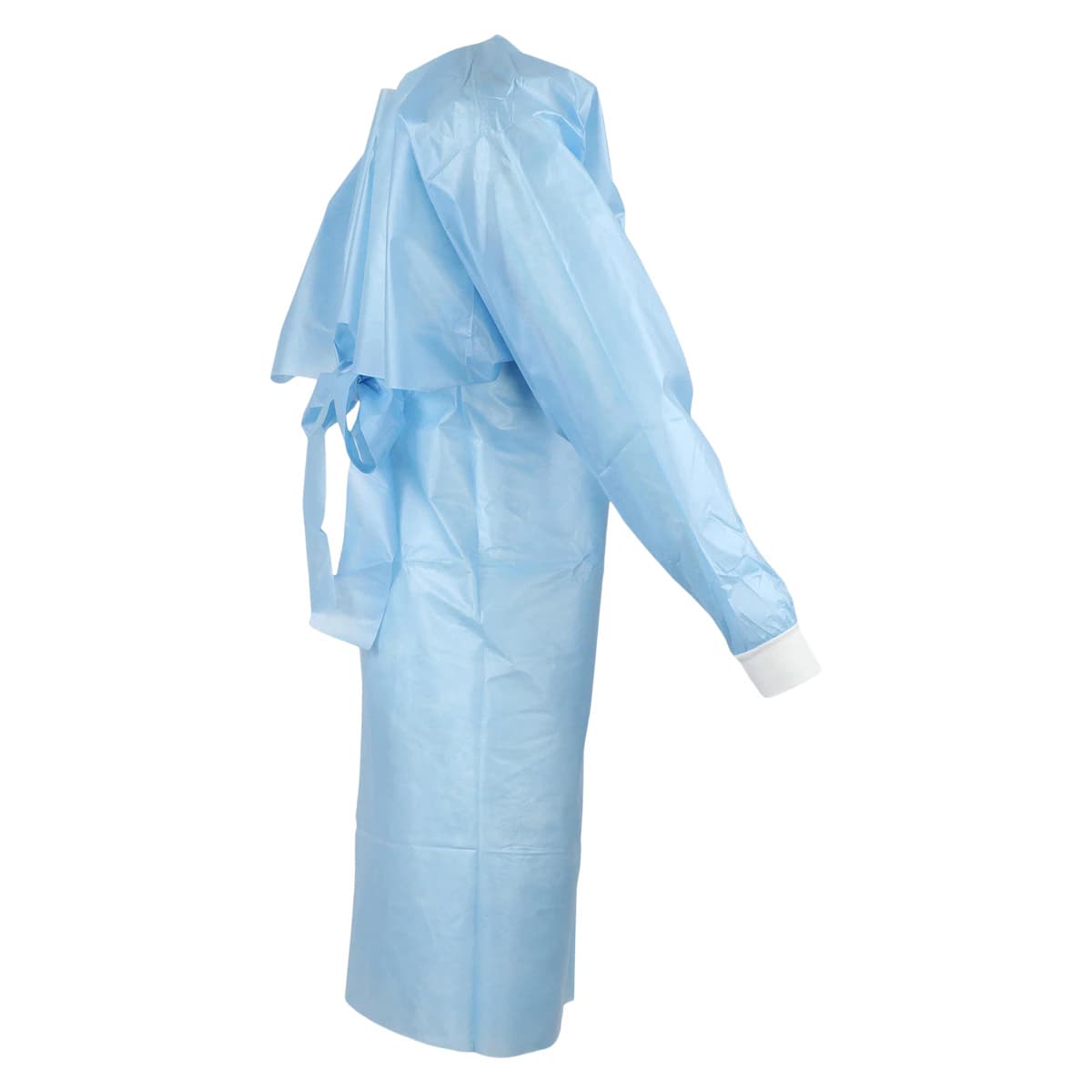 Cardinal Gwn Iso Polycoated Overhead Isolation Gown, AAMI Level 4, Coated Polypropylene, X-Large, Blue, 10/Pk thumbnail 2