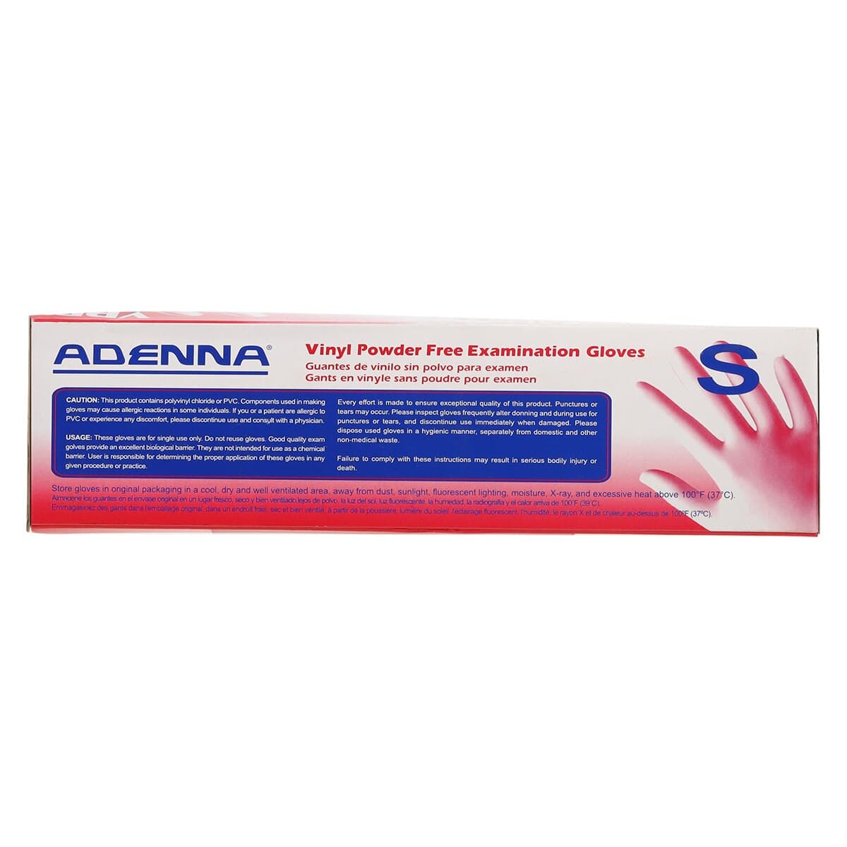 Adenna® VPF Vinyl Exam Gloves, Powder Free, Non-Sterile, Small, Translucent, 100/Box, 10 Boxes/Case, VPF232 thumbnail 5