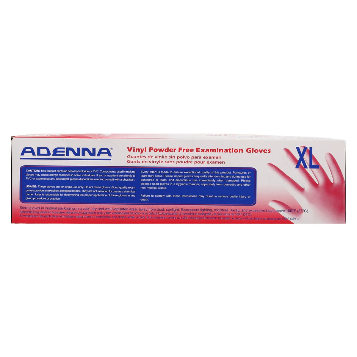 Adenna® VPF Vinyl Exam Gloves, Powder Free, Non-Sterile, XL, Translucent, 90/Box, VPF238 thumbnail 6