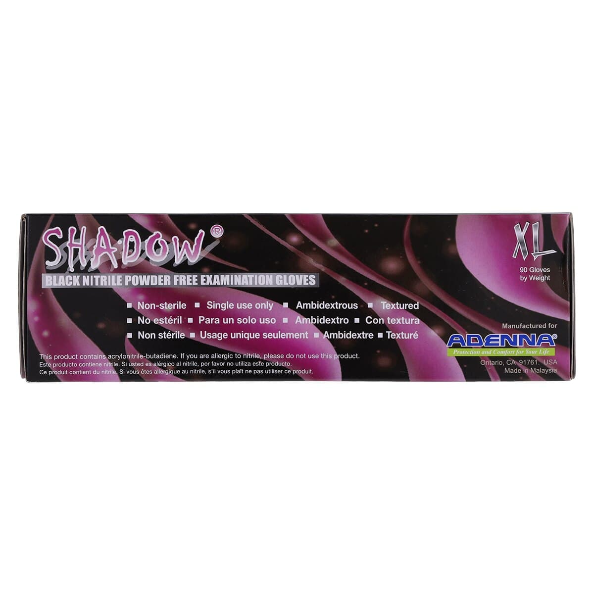 Adenna Shadow Nitrile Exam Gloves, Powder Free, Non-Sterile, X-Large, Black, 90/Box thumbnail 8
