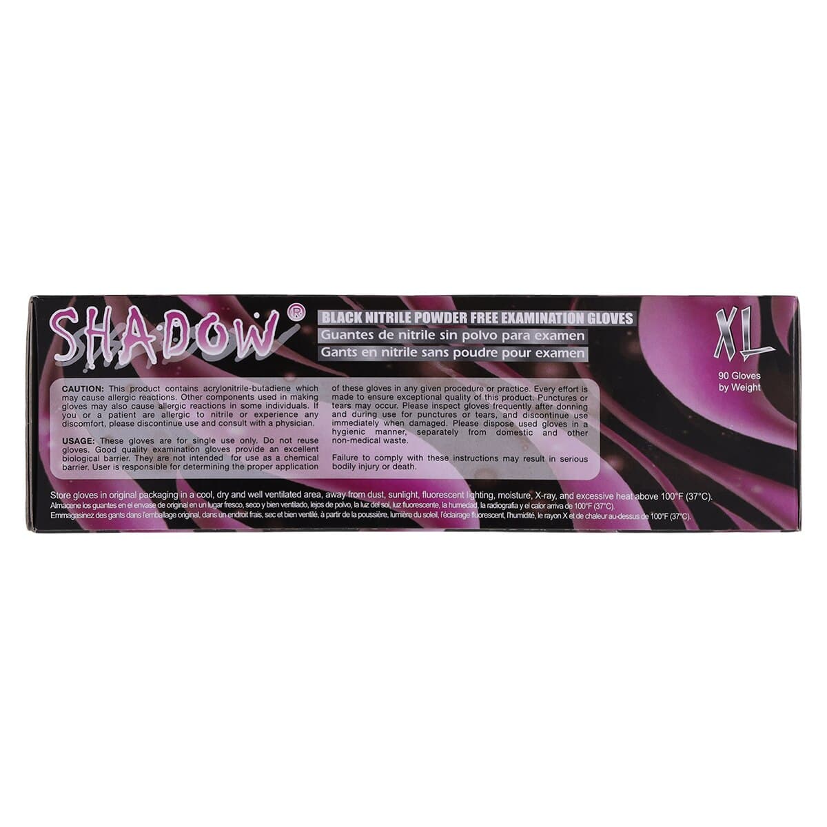 Adenna Shadow Nitrile Exam Gloves, Powder Free, Non-Sterile, X-Large, Black, 90/Box thumbnail 7