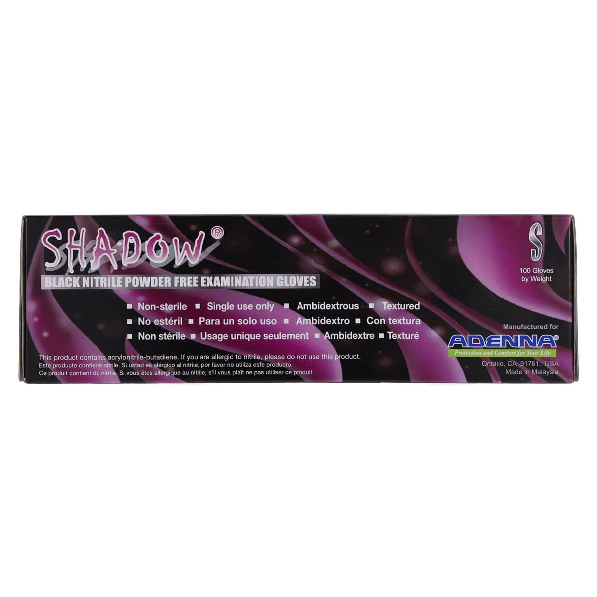 Adenna Shadow Black Nitrile Powder Free Exam Gloves, Small, Non-Sterile, 100/Box, SHD932 thumbnail 8
