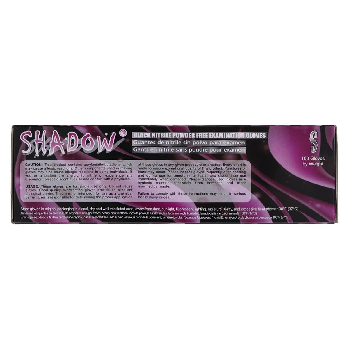 Adenna Shadow Black Nitrile Powder Free Exam Gloves, Small, Non-Sterile, 100/Box, SHD932 thumbnail 7