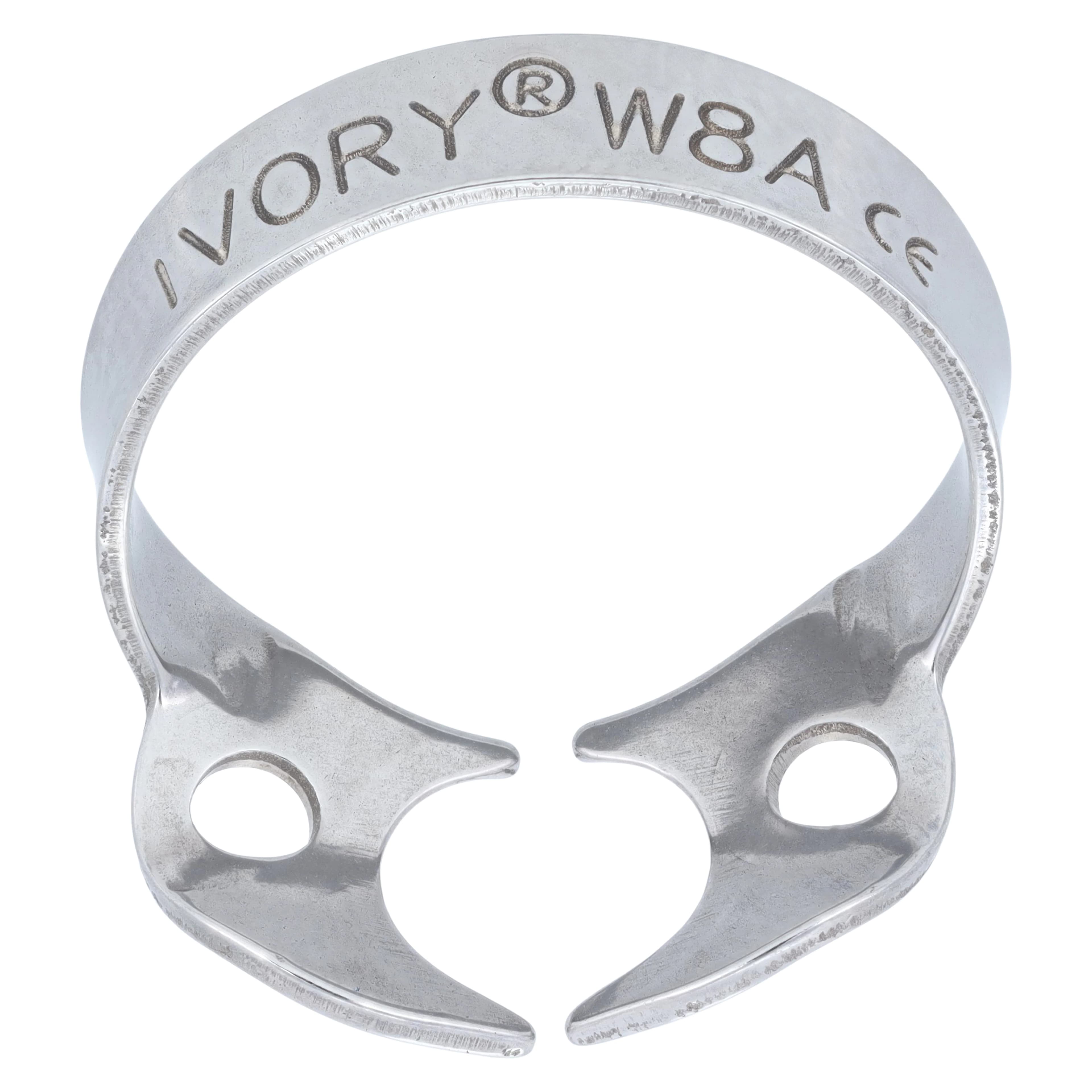 Ivory Rubber Dam Clamp, Wingless, #W8A, Stainless Steel, for Molars, 1 Each, 50057536 thumbnail 2