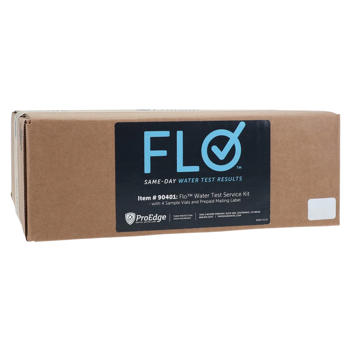 ProEdge Flo Mail-In Waterline Testing Kit, 4 Specimen Vials with Overnight Shipping Label, 90401 - Flo Mail-In Water Test Kit (4) Overnight Mailer - Image 1