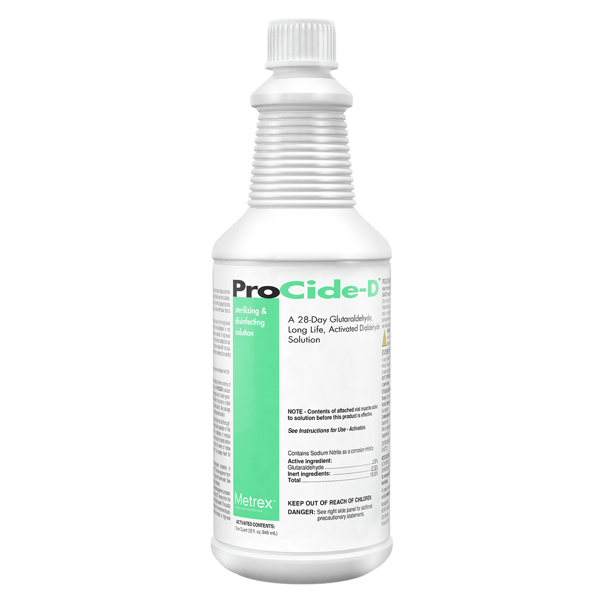 Metrex ProCide-D 2.5% Activated Glutaraldehyde High-Level Disinfectant, 32 oz (Quart) Bottles, 4/Case, 10-2865 thumbnail 2