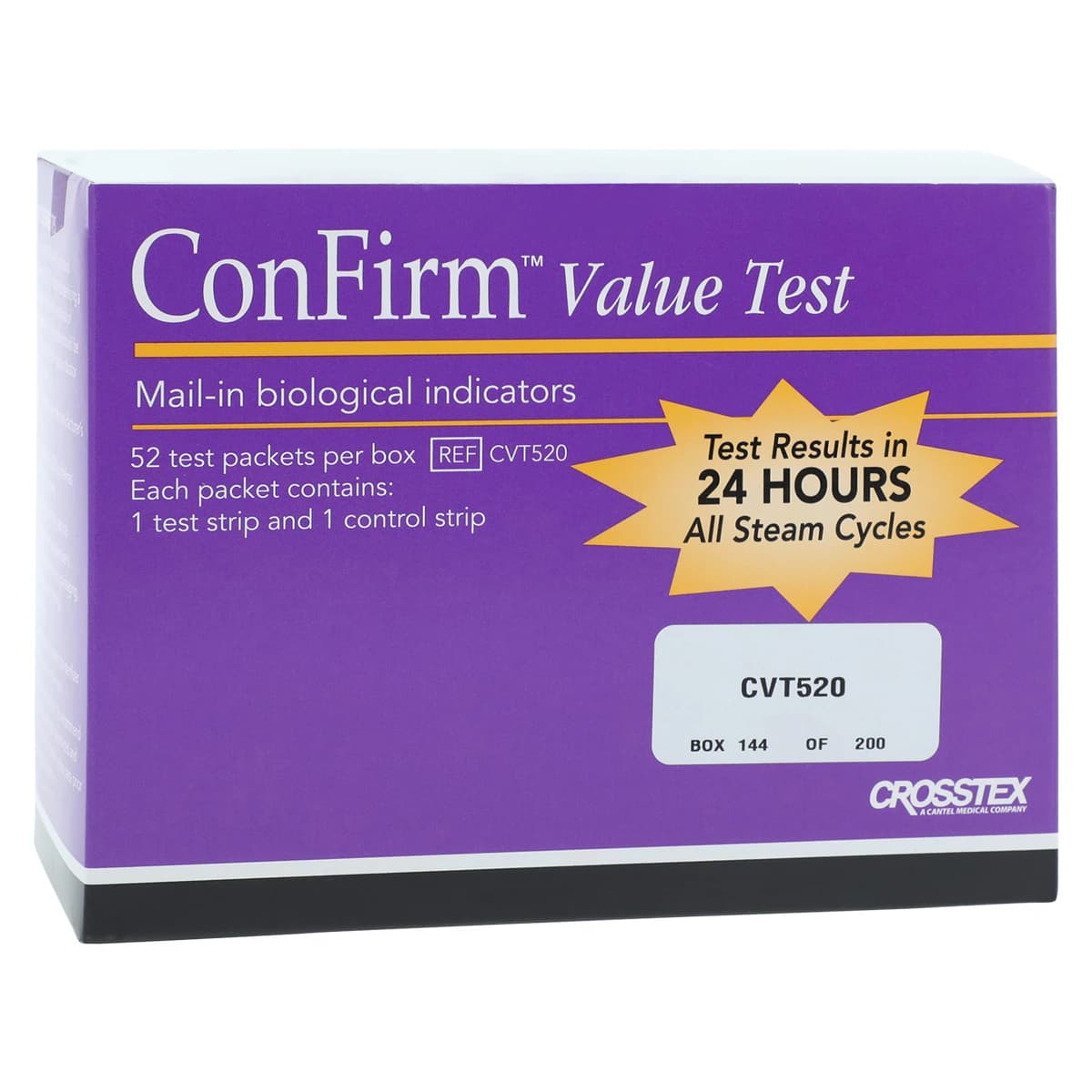 ConFirm Mail-In Sterilizer Monitoring System Value Test, 2-Strip, 52/Bx, CVT520 - Confirm Biomonitor Value 2-Strip 52/Bx, CVT520 - Image 1