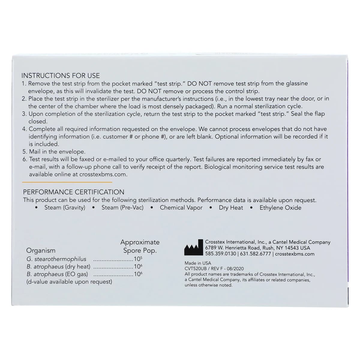 ConFirm Mail-In Sterilizer Monitoring System Value Test, 2-Strip, 52/Bx, CVT520 thumbnail 2