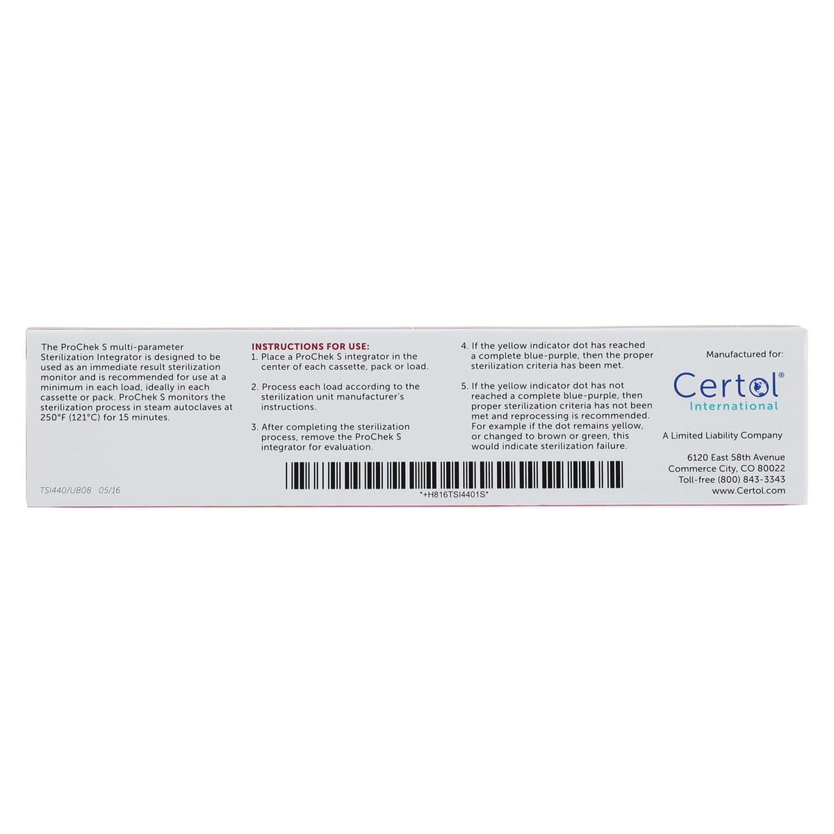 MicroCare ProChek S Steam Sterilization Integrator Strips, Class 5, 100/Box thumbnail 3