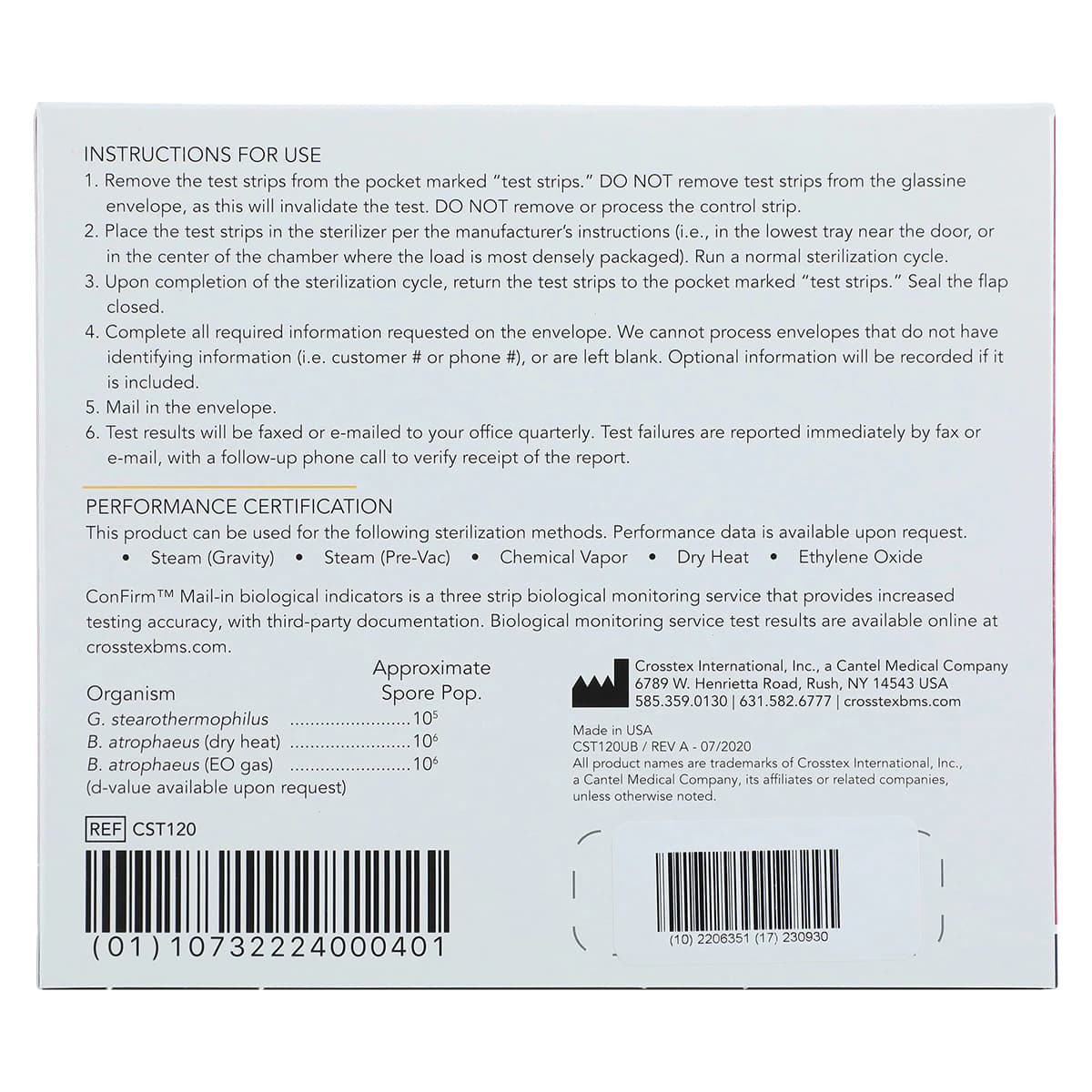 Crosstex ConFirm Mail-In Sterilizer Monitoring Service, 12 Tests, CST120 thumbnail 4