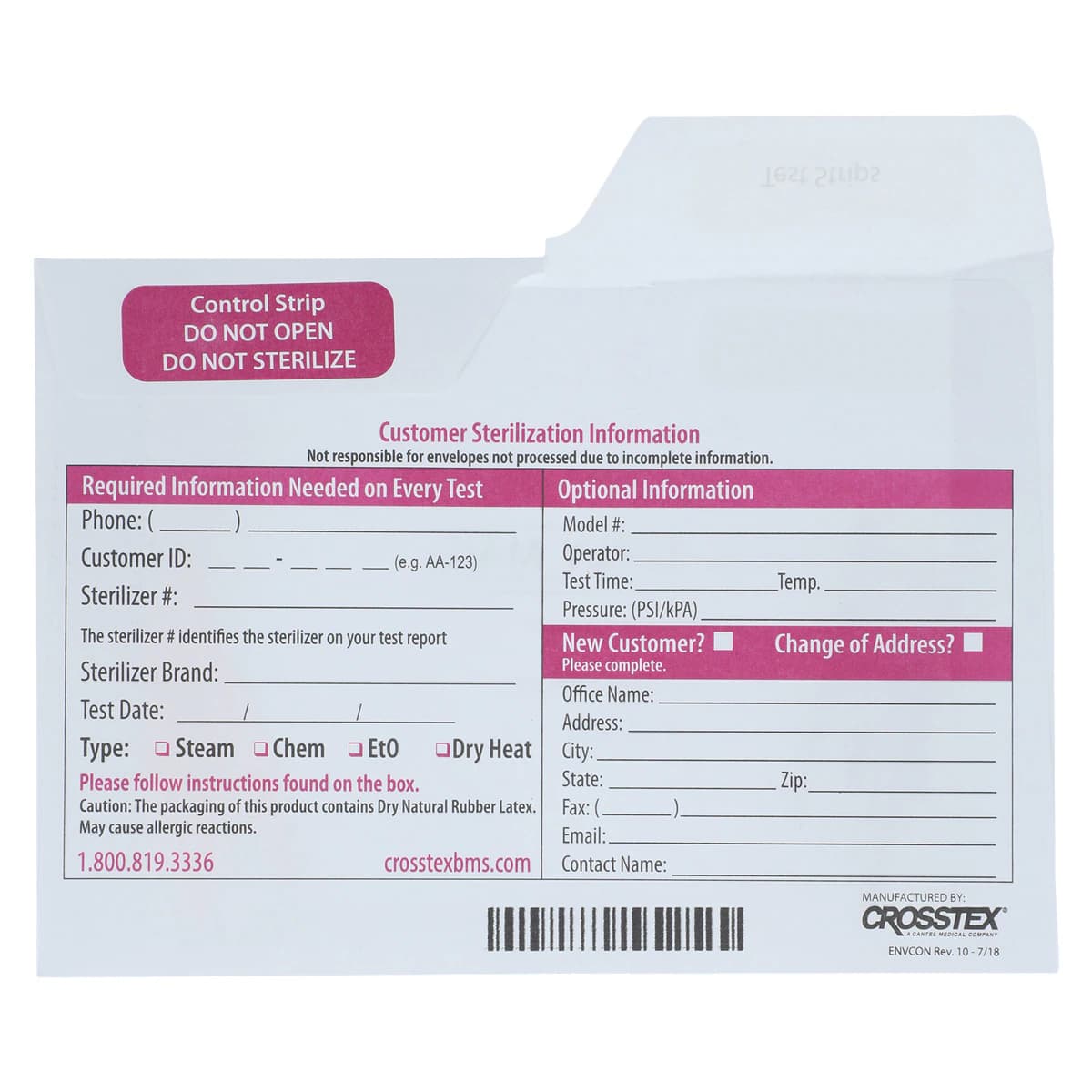 Crosstex ConFirm Mail-In Sterilizer Monitoring Service, 12 Tests, CST120 thumbnail 3