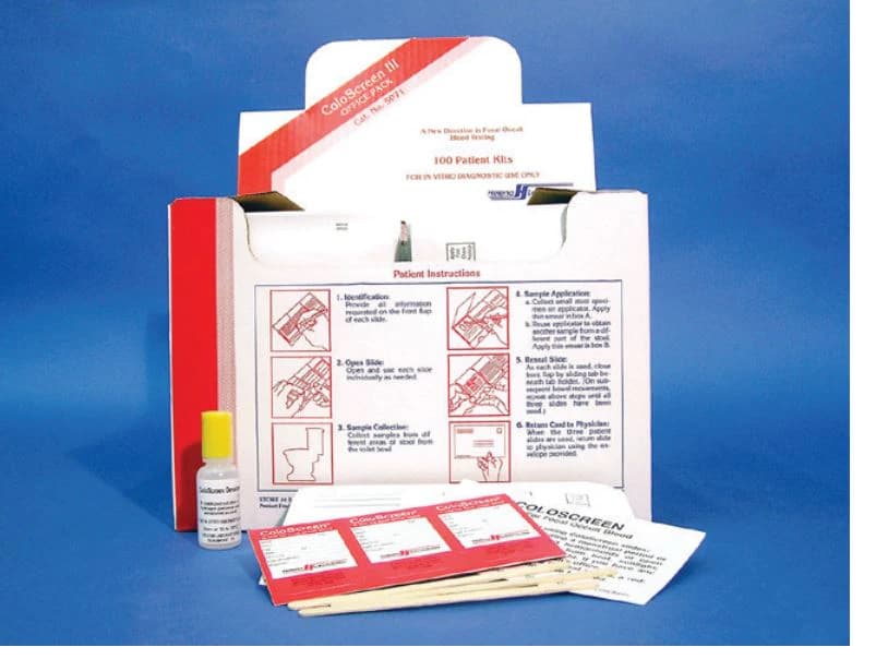 ColoScreen FOB Fecal Occult Blood Test Kit, CLIA Waived, with Slides, 20x15mL Developer, 1000 Specimen Applicators, 10003CA - Coloscreen Occult Blood - Image 1