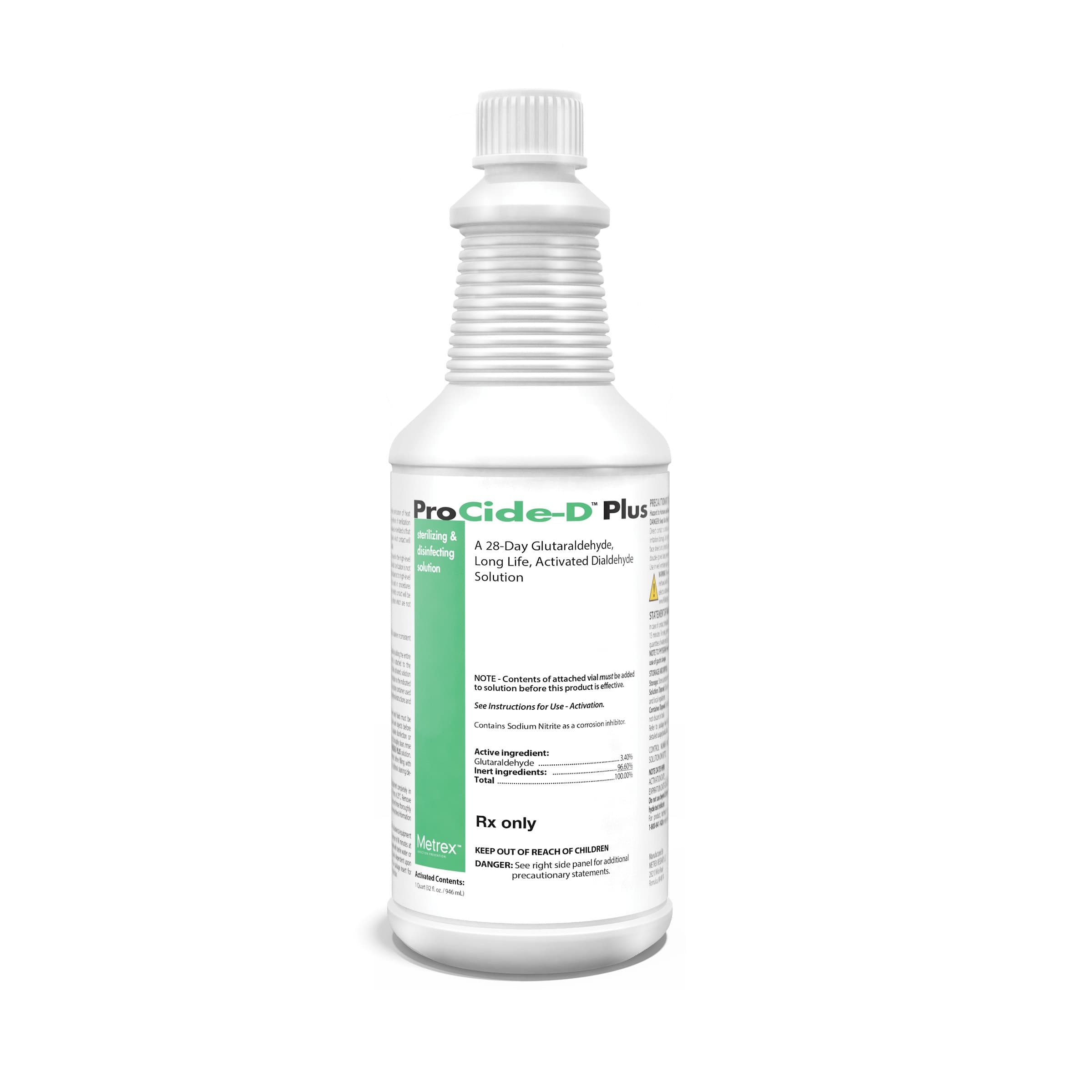 ProCide-D Plus Sterilant Disinfectant, 3.4% Glutaraldehyde, 28-Day Reuse, 4 Quart Case with Activator, 32 oz Each, 01KZ65A77MA104Y3SND7K9HZ0M - ProCide-D Plus Sterilant Disinfectant 28 Day 4 Quart 32 Ounce - Image 1