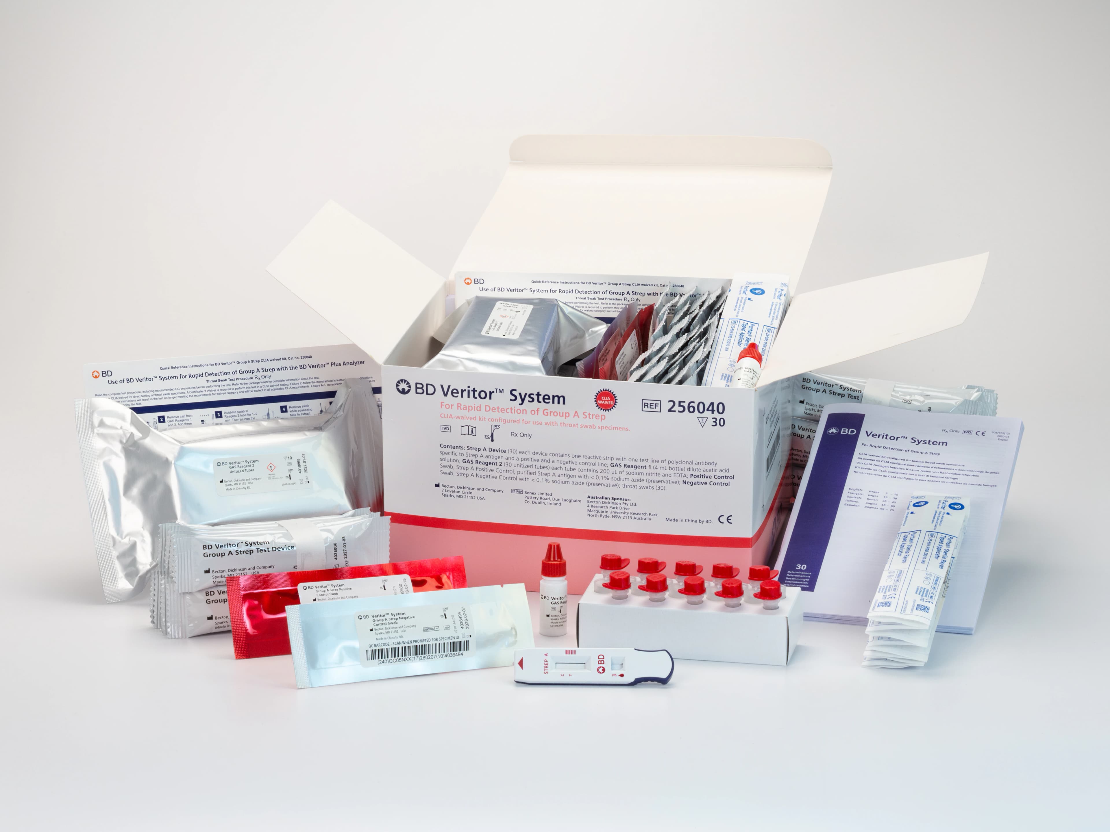 BD Veritor System Group A Strep Test Kit, CLIA Waived, 30 Tests/Box - BD Veritor Strep A Test - Image 1
